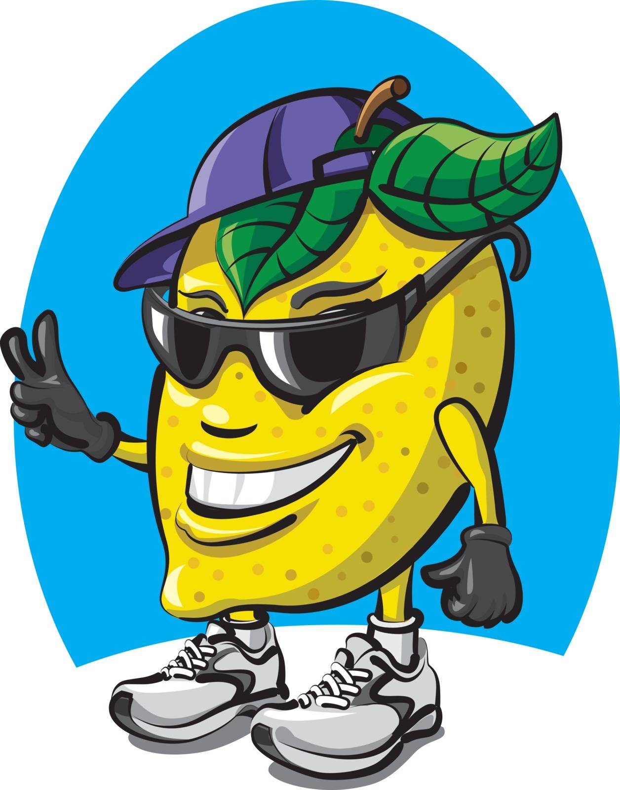 illustration of fun lemon character cartoon image