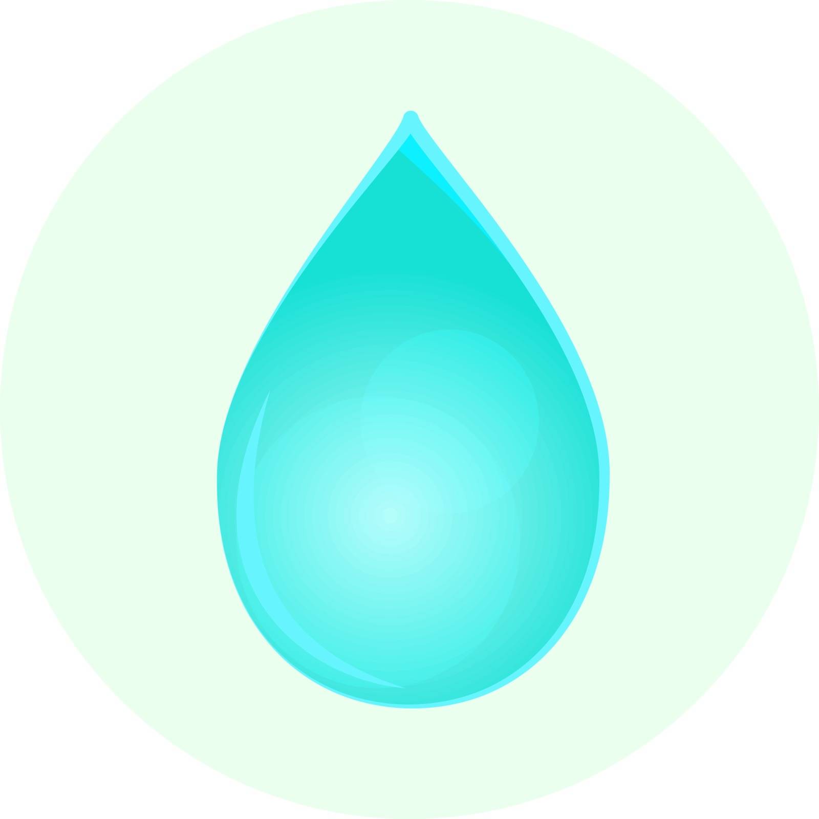 blue water drop icon, rain symbol, liquid sign