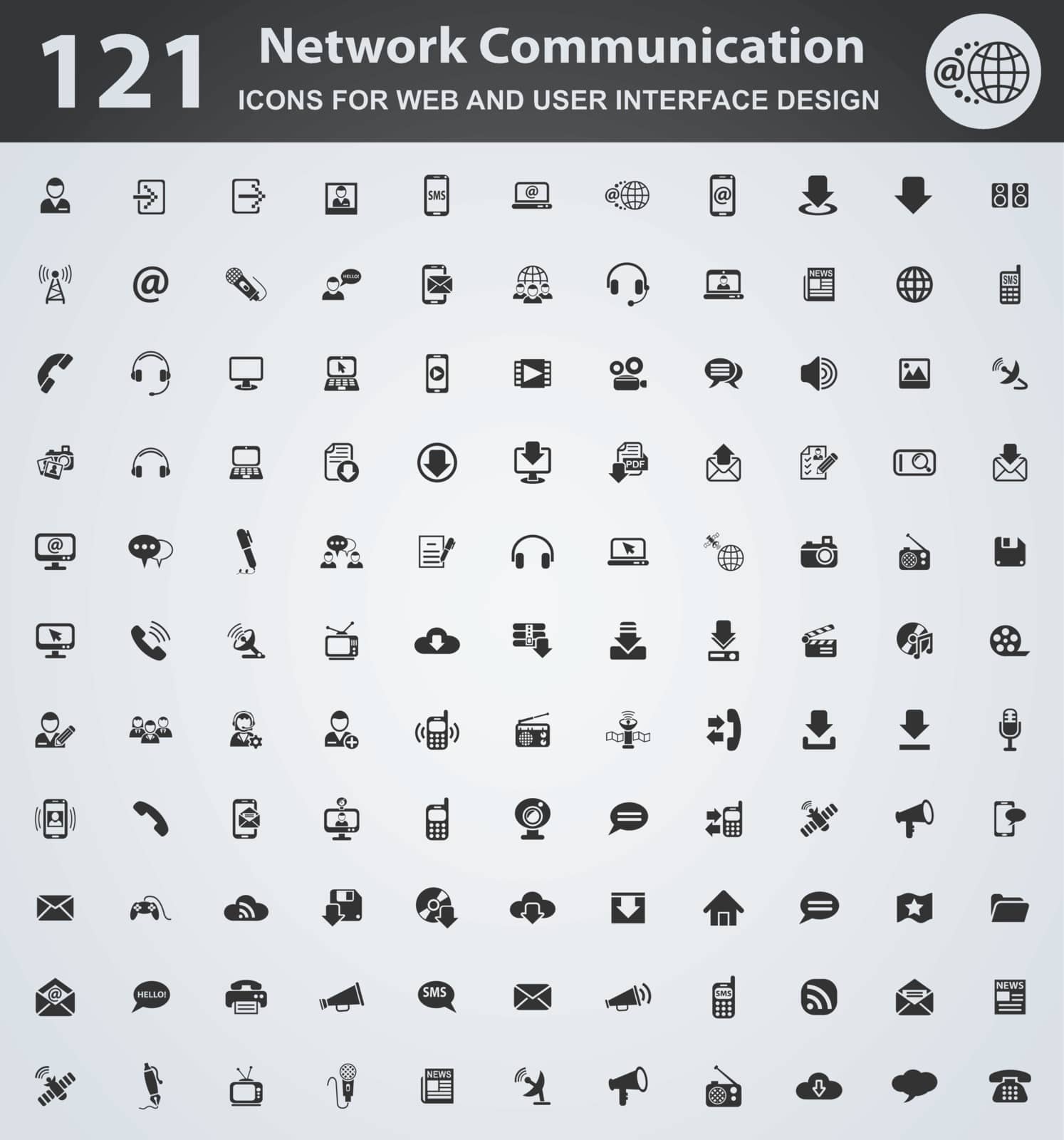 communication web icons for user interface design