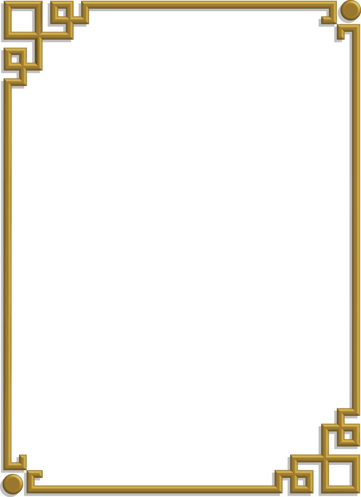 3D vector of beautiful golden frame chinese pattern for text and picture