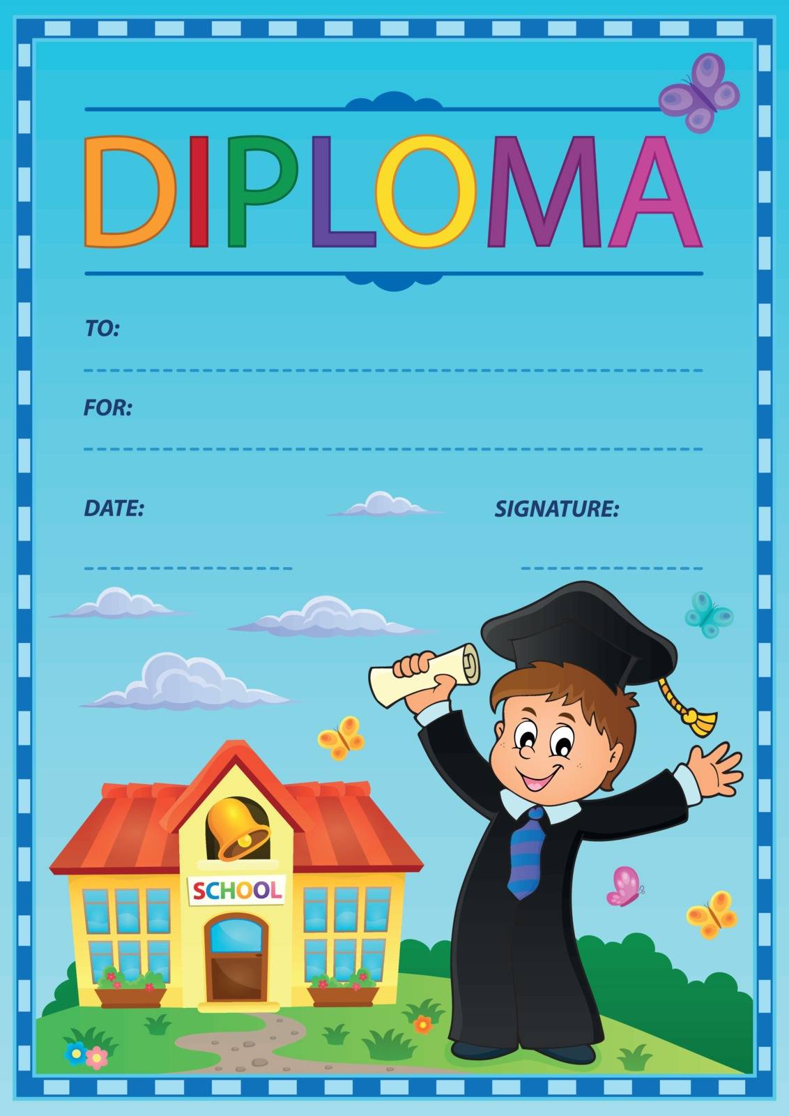 Diploma subject image 2 - eps10 vector illustration.