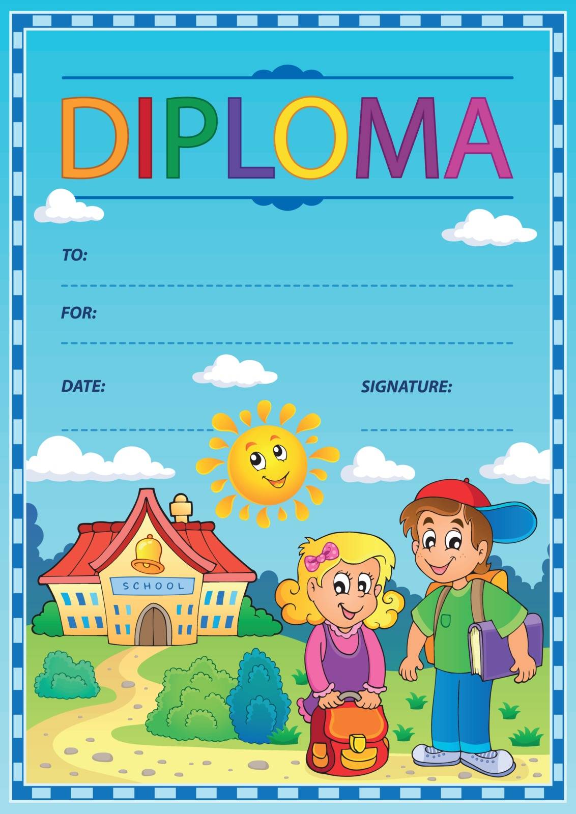 Diploma subject image 4 - eps10 vector illustration.