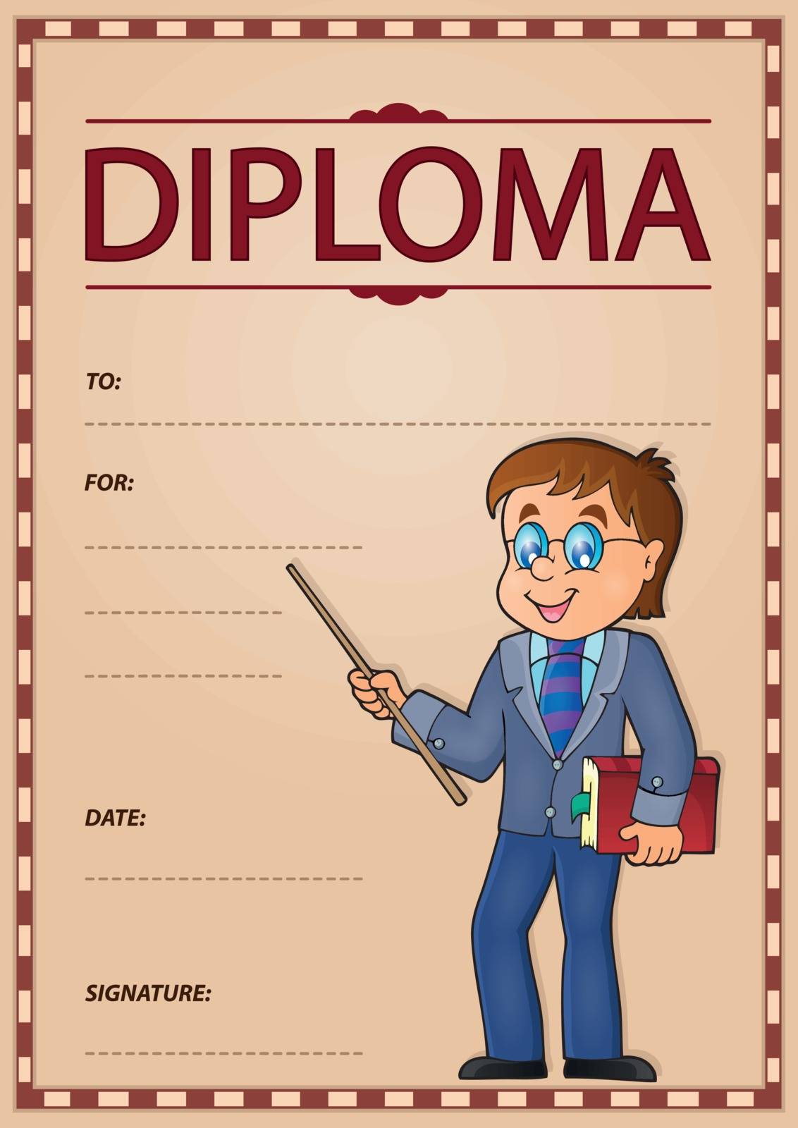 Diploma subject image 6 - eps10 vector illustration.