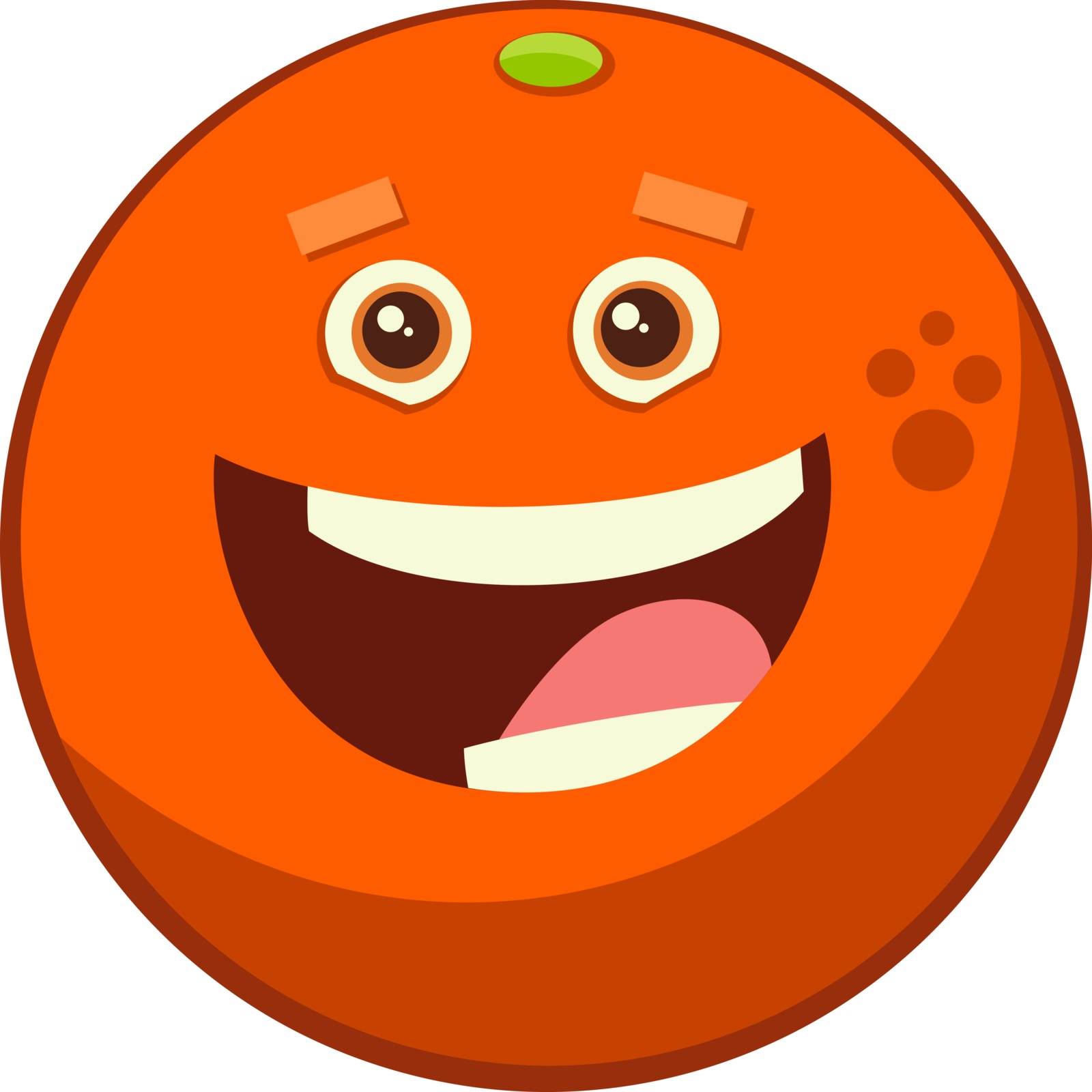 Cartoon Illustration of Orange Citrus Fruit Food Object Character