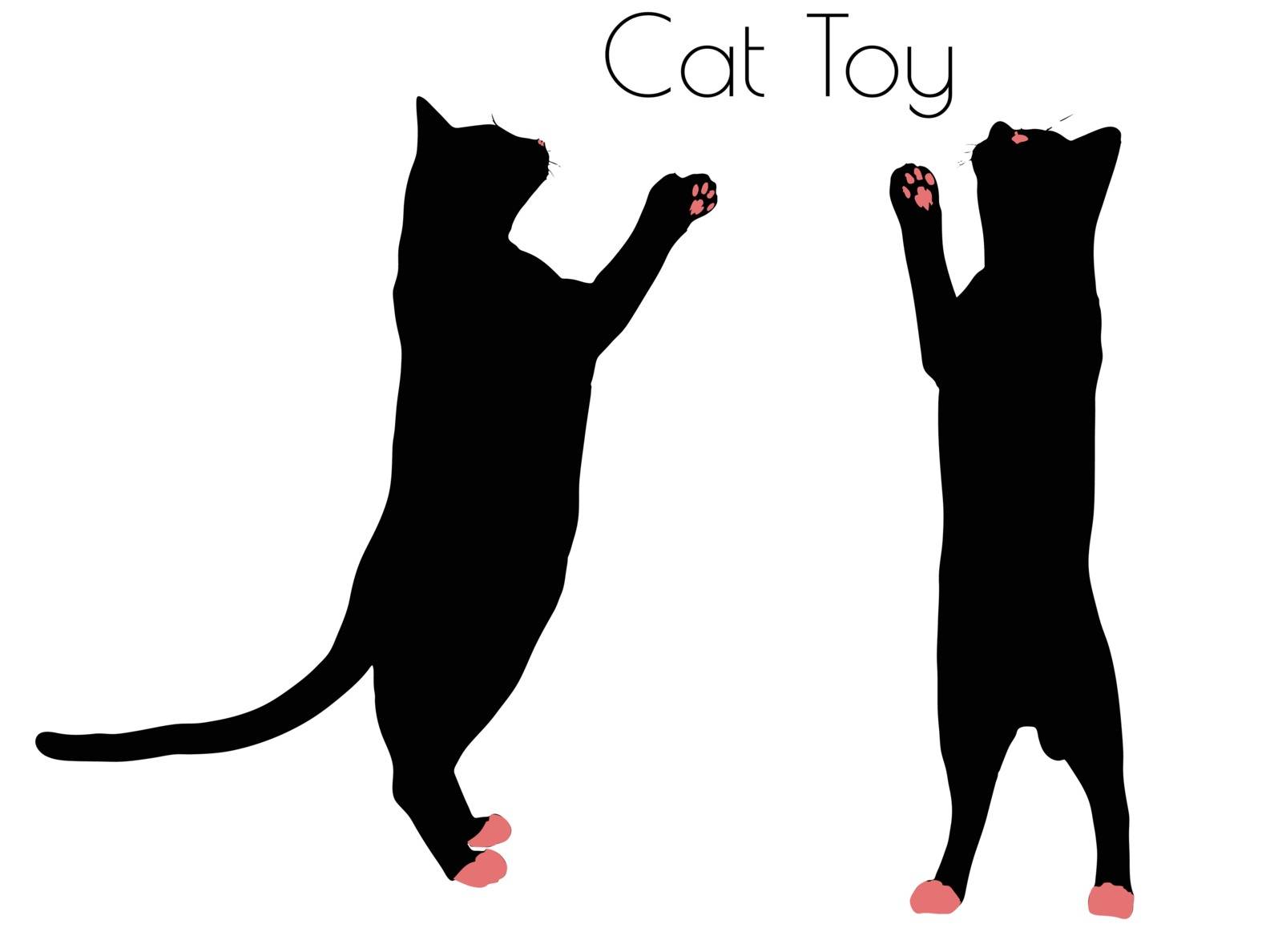 EPS 10 vector illustration of cat silhouette with Toy Pose