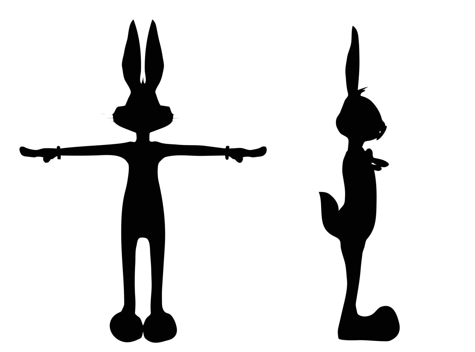 EPS 10 vector illustration of Cartoon bunny silhouette