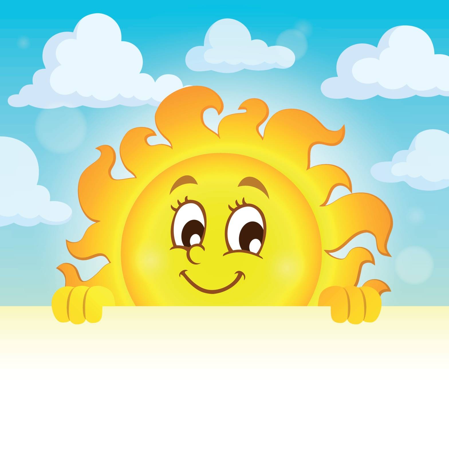 Happy lurking sun theme image 1 - eps10 vector illustration.