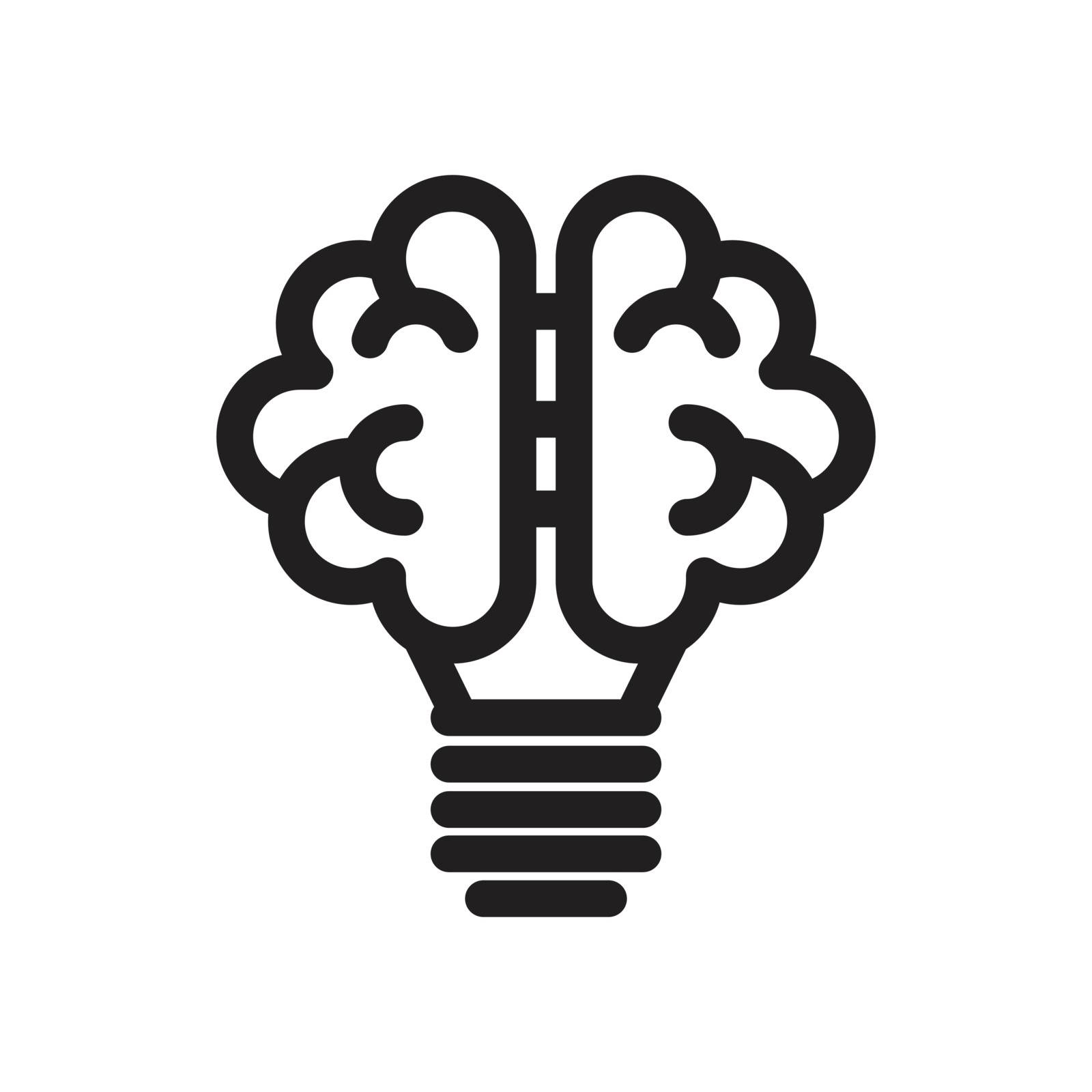 Thin line brain icon by ang_bay