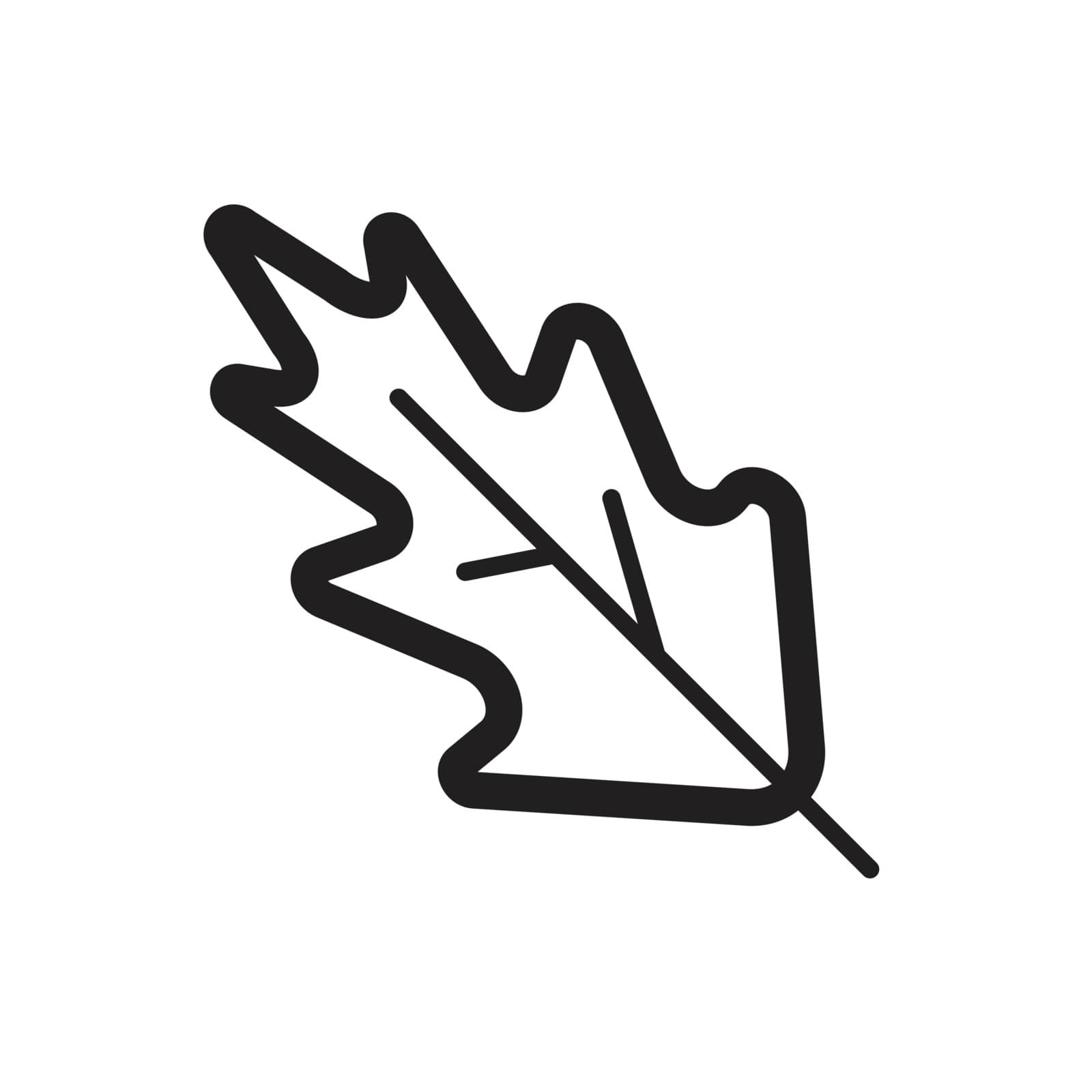 Simple thin line leaf icon vector