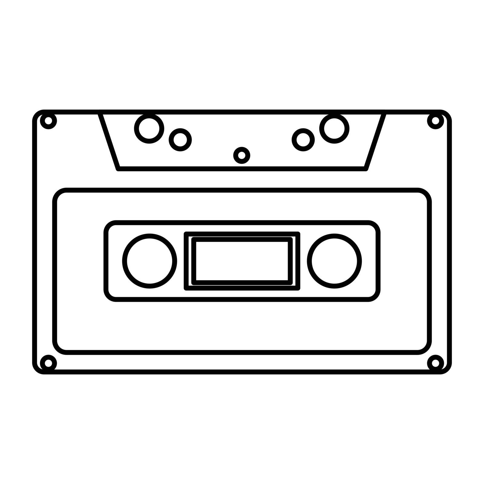 Simple thin line cassette icon vector