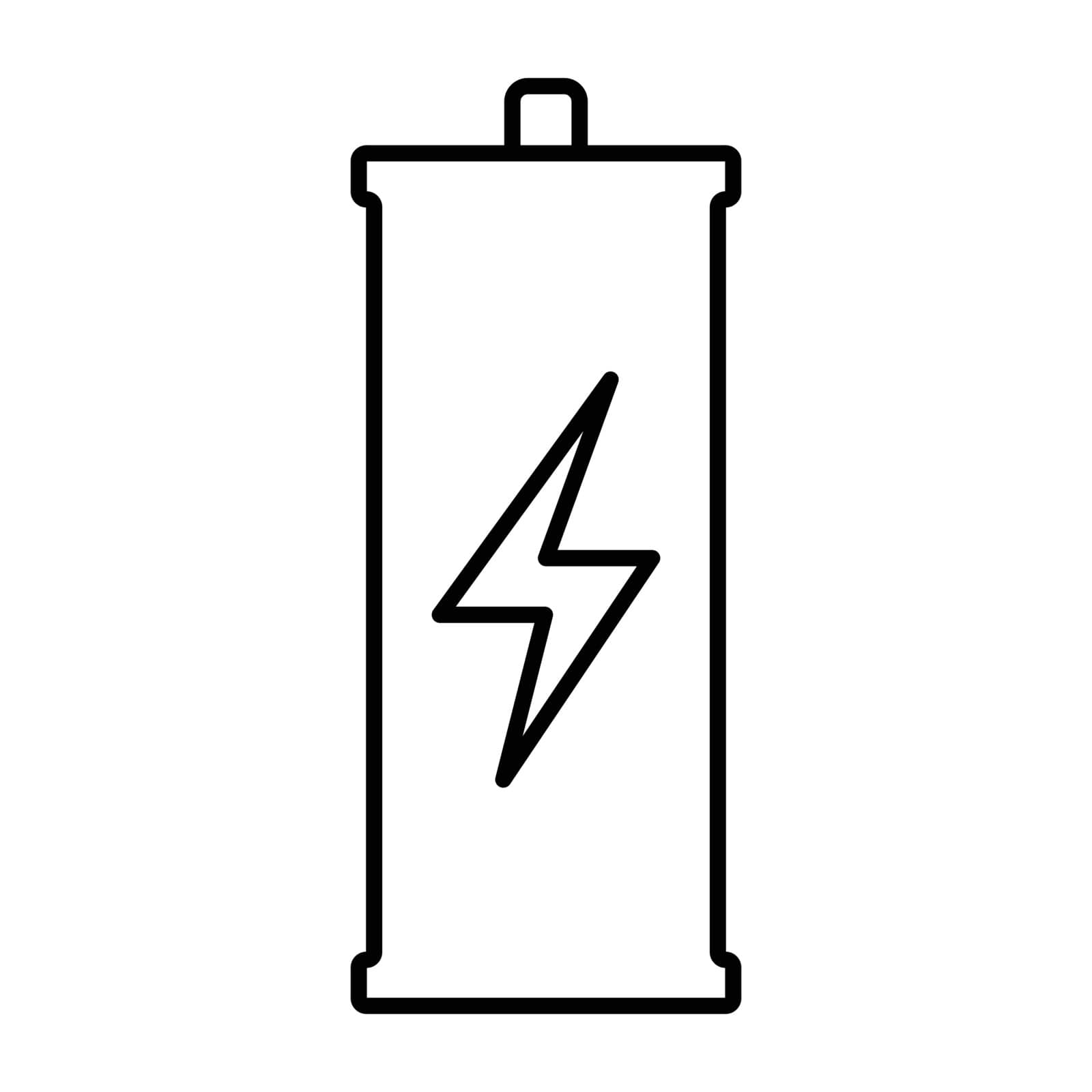 Simple thin line battery icon vector