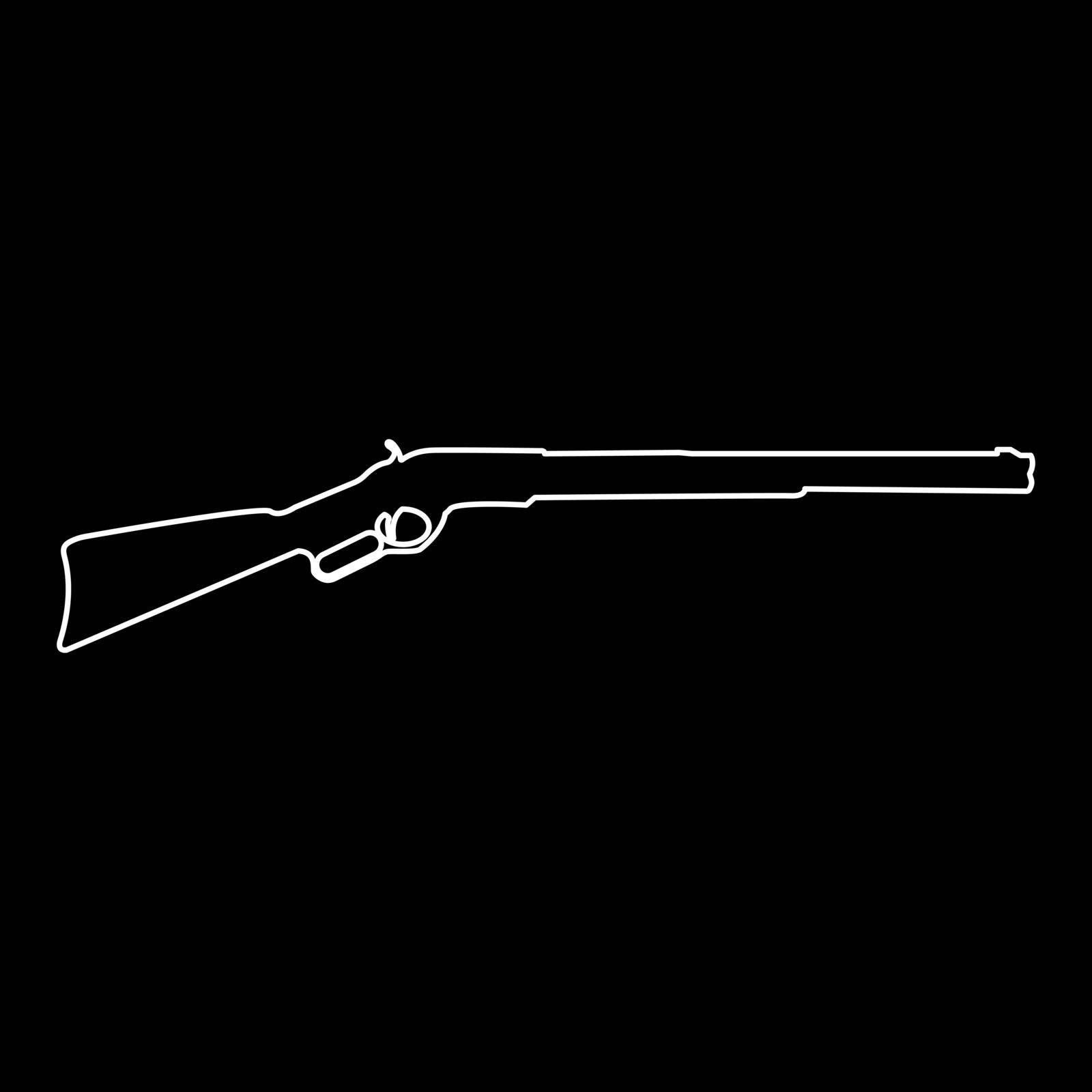 Rifle white color path icon . by serhii435