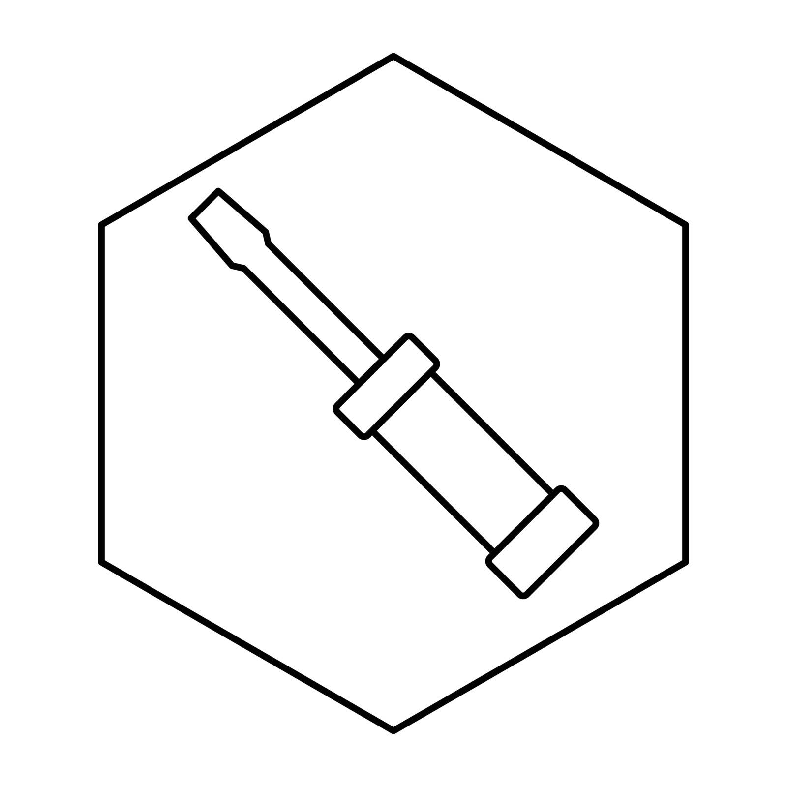 Simple thin line screwdriver icon vector