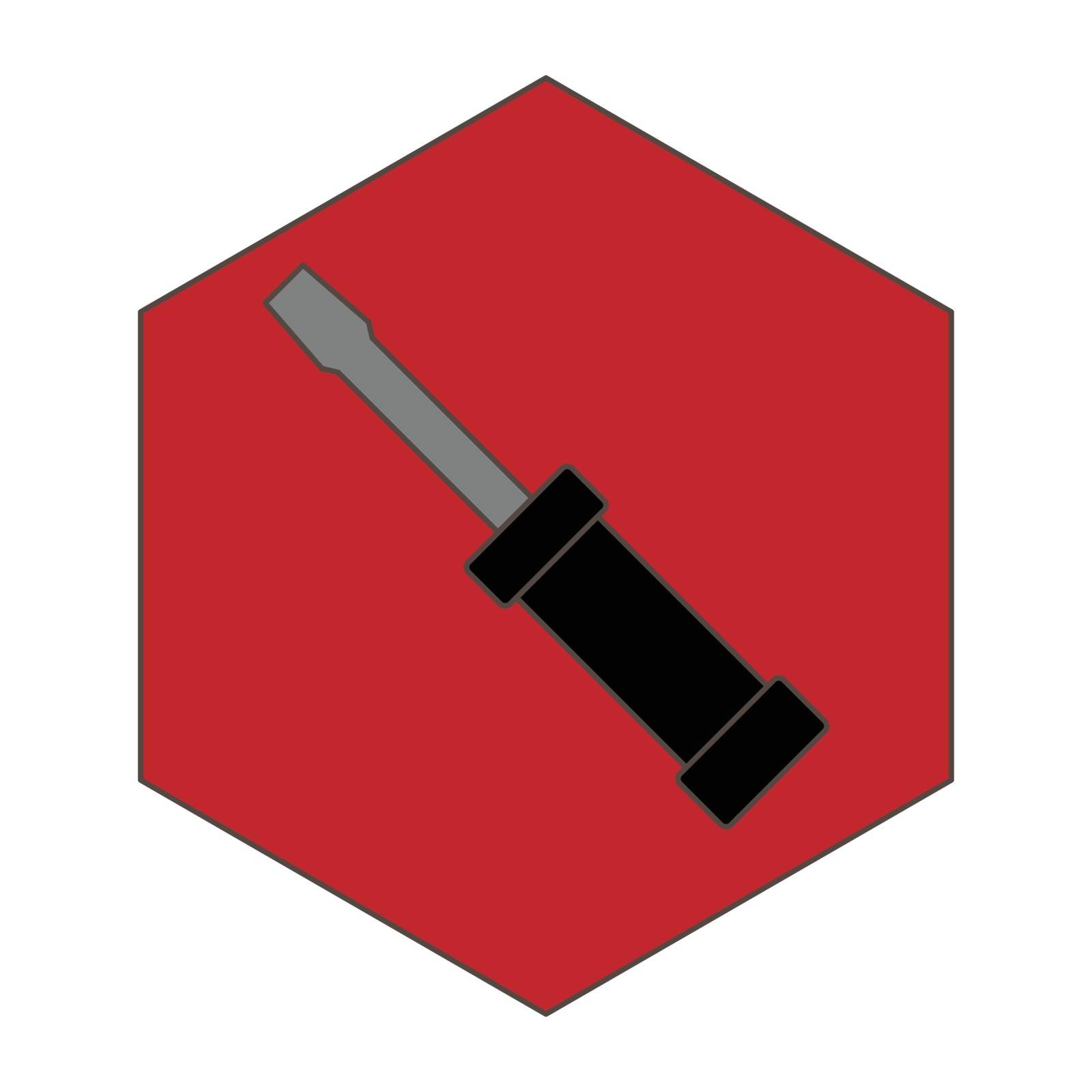 flat color screwdriver icon by ang_bay