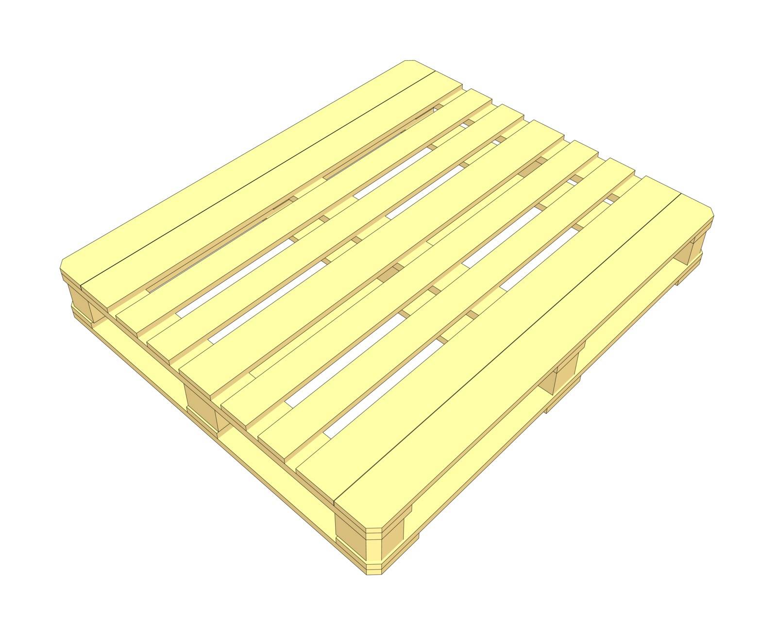 Wooden pallet on white background. EPS 10 vector format. Vector rendering of 3d
