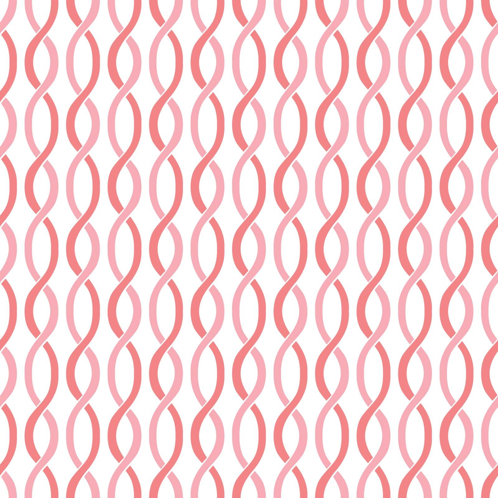 Seamless illustrated pattern made of pink ribbons on white