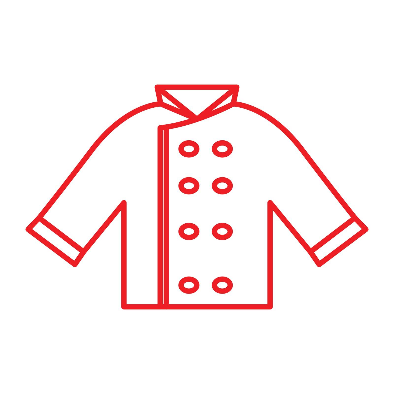 Simple thin line chef uniform icon vector