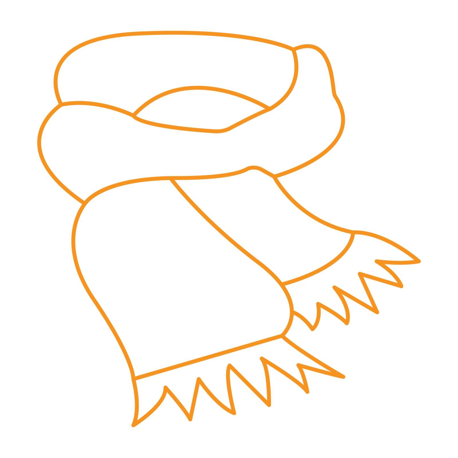 Simple thin line scarf icon vector