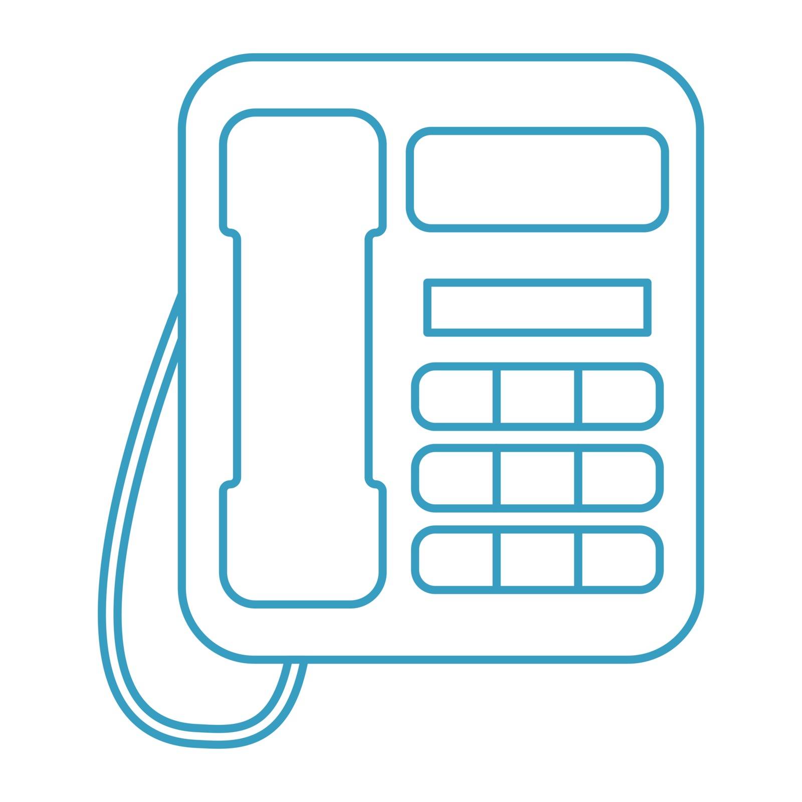 Simple thin line telephone icon vector
