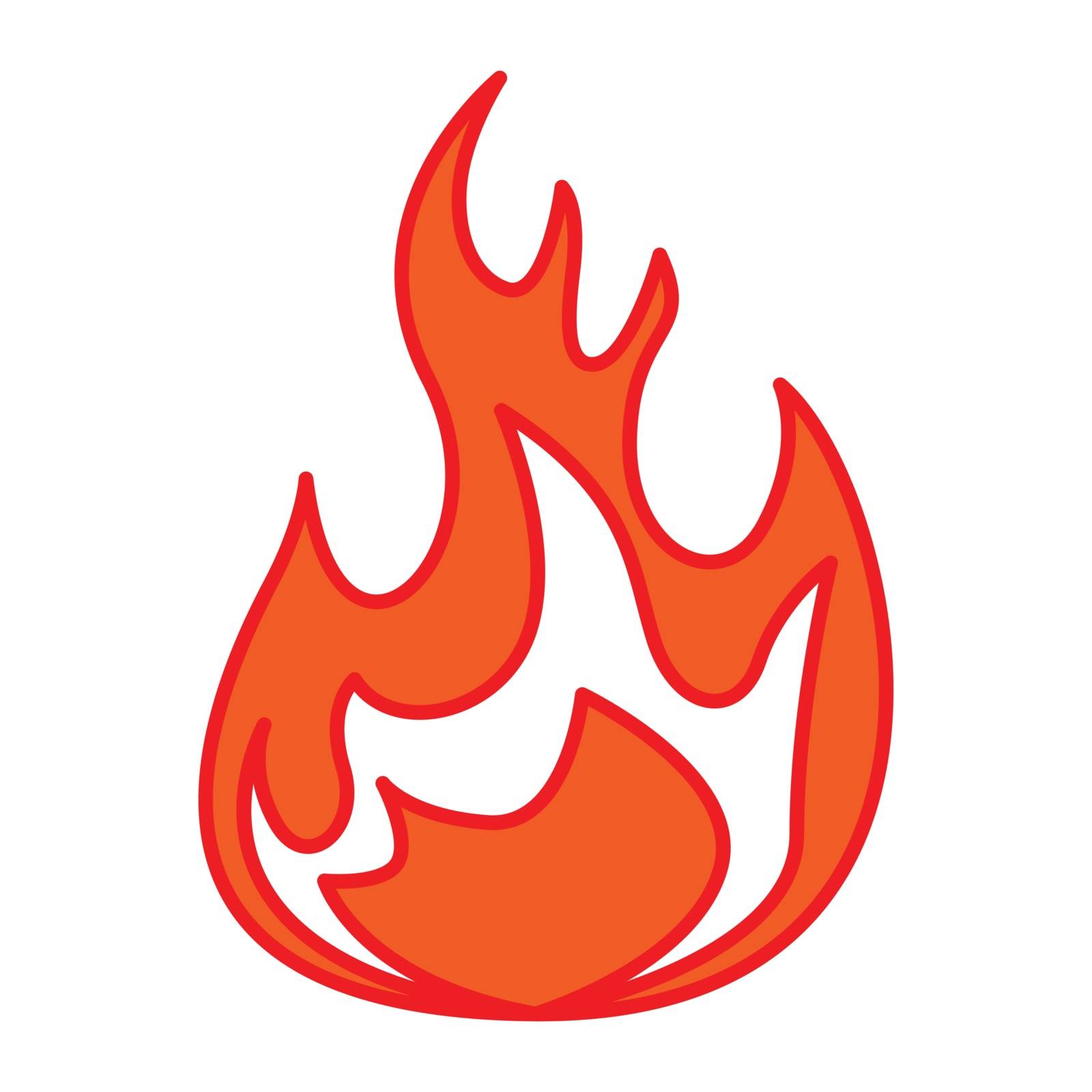 Flat color flame icon by ang_bay