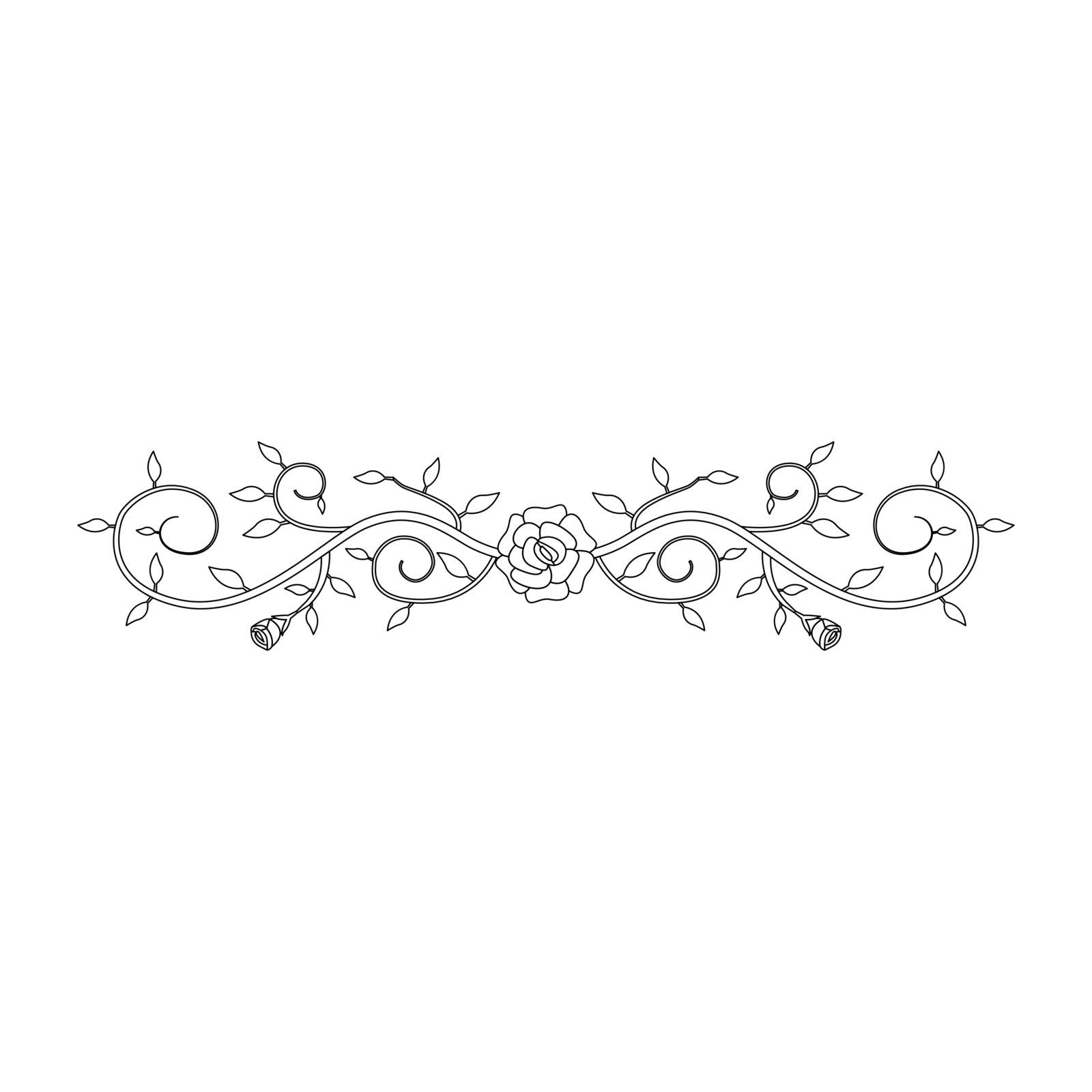 Thin line rose ornament icon by ang_bay