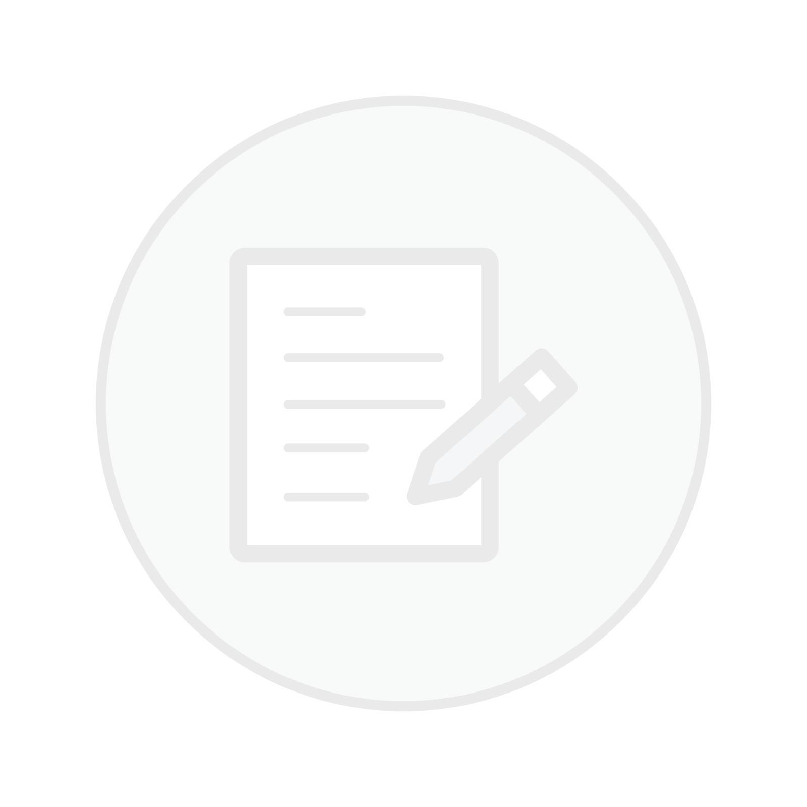 office paper with pencil  white button icon