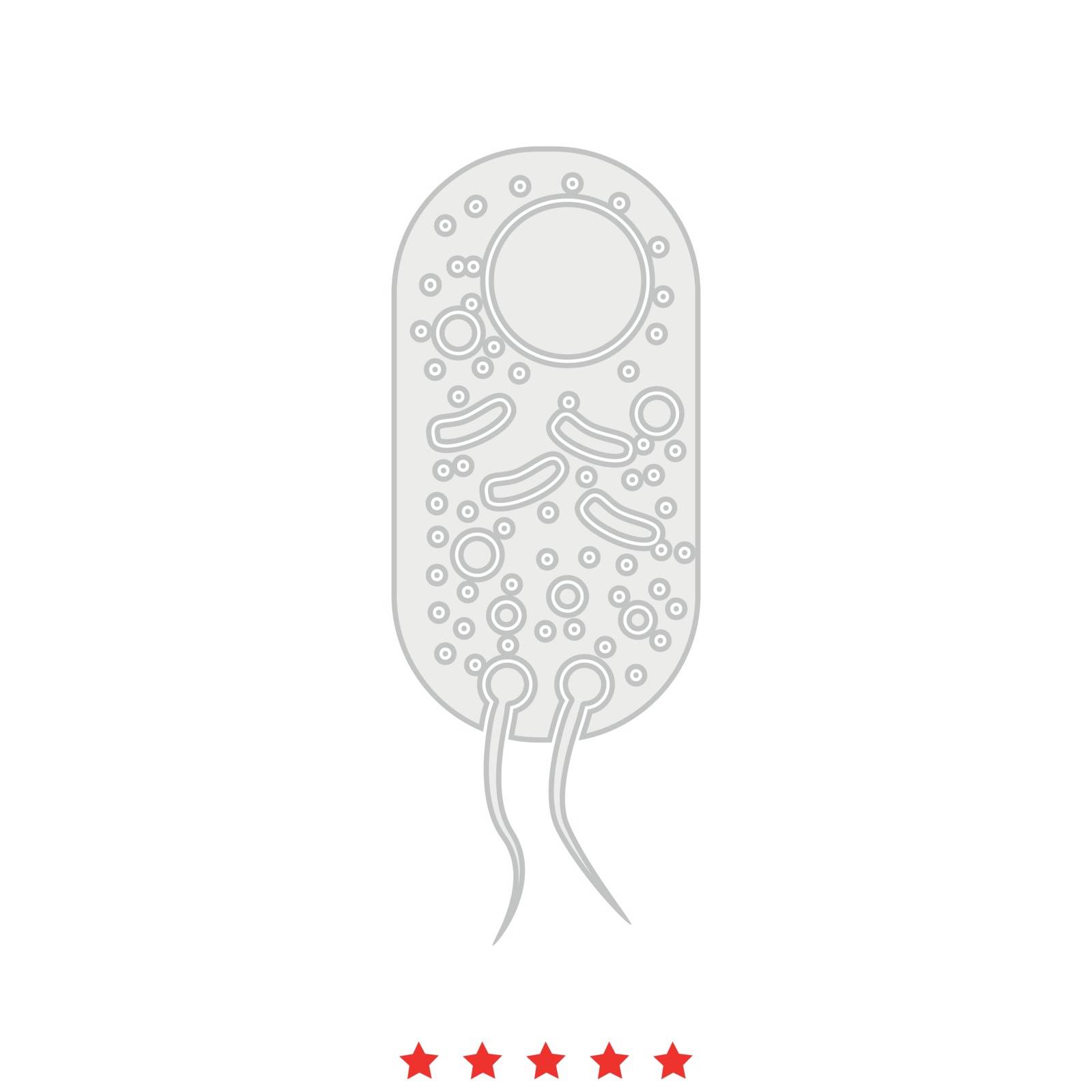 Bacteria it is icon . Flat style .