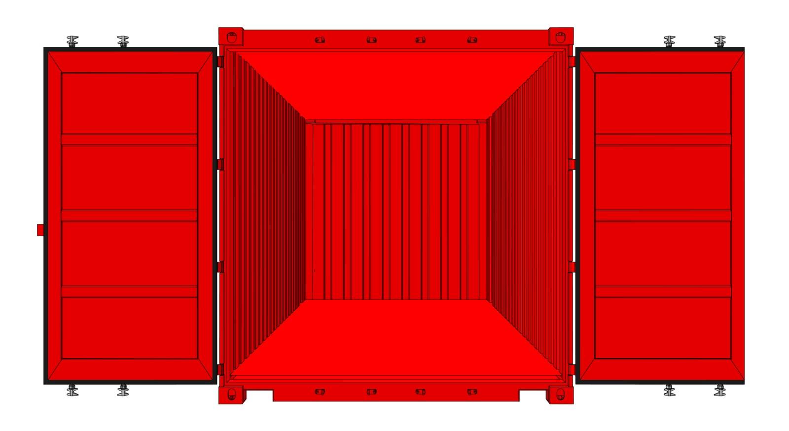 Vector of red cargo container by cherezoff