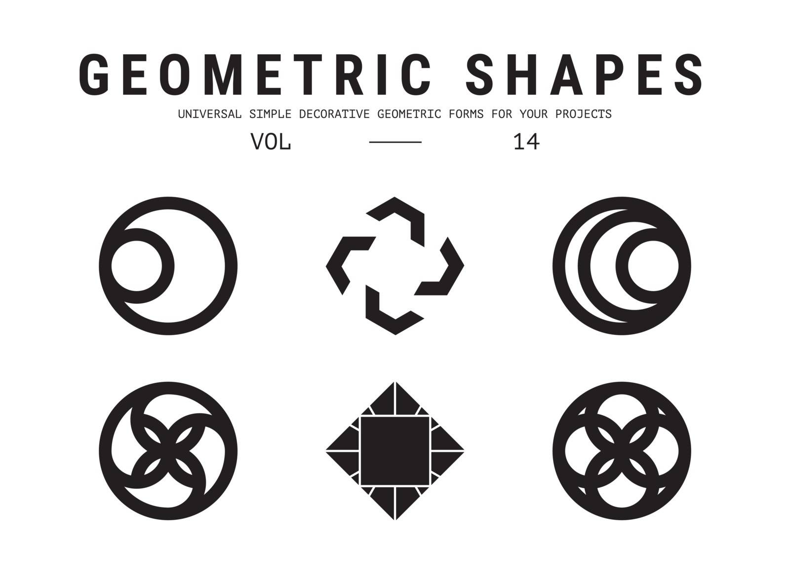 Geometric shapes set. Universal simple decorative forms for your projects. Minimal logo design