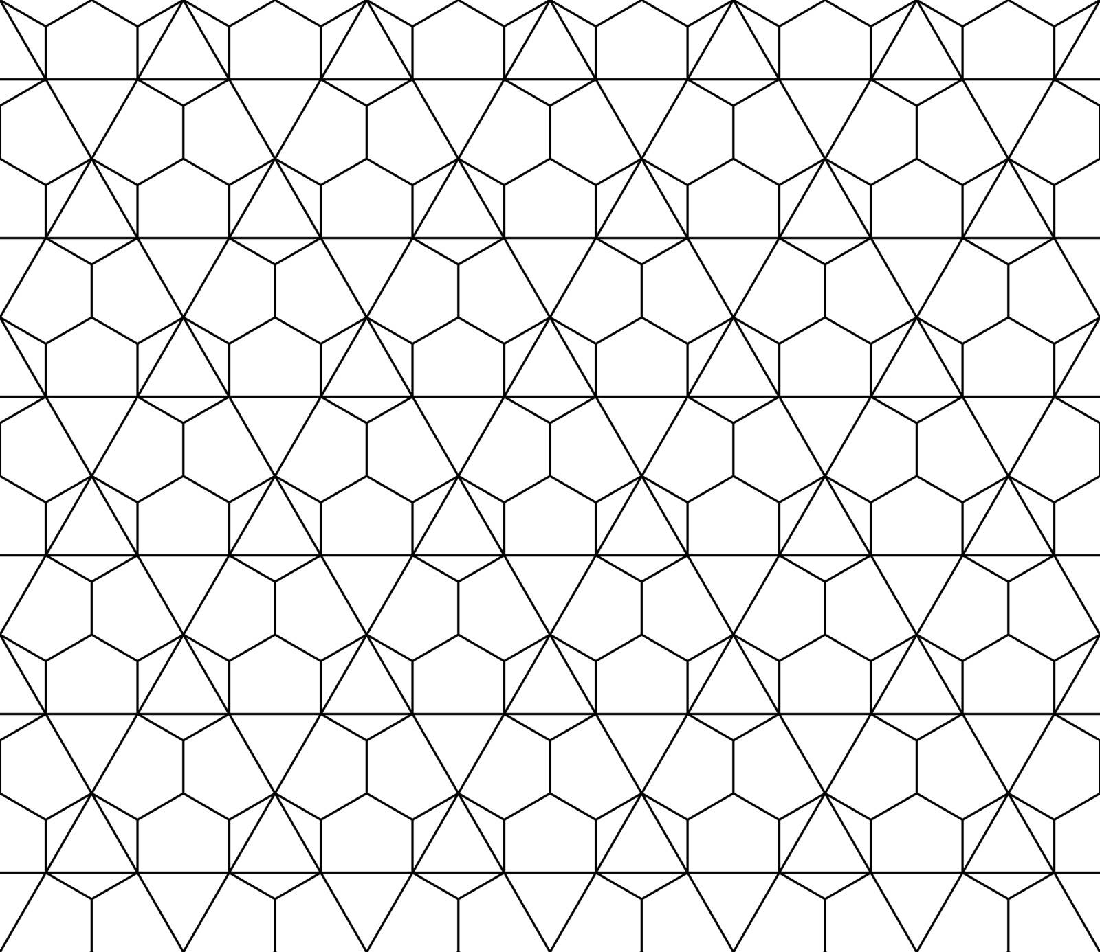 Universal high quality seamless geometric pattern with editable weight of stroke, clipping mask. Abstract black and white vector background in classical style