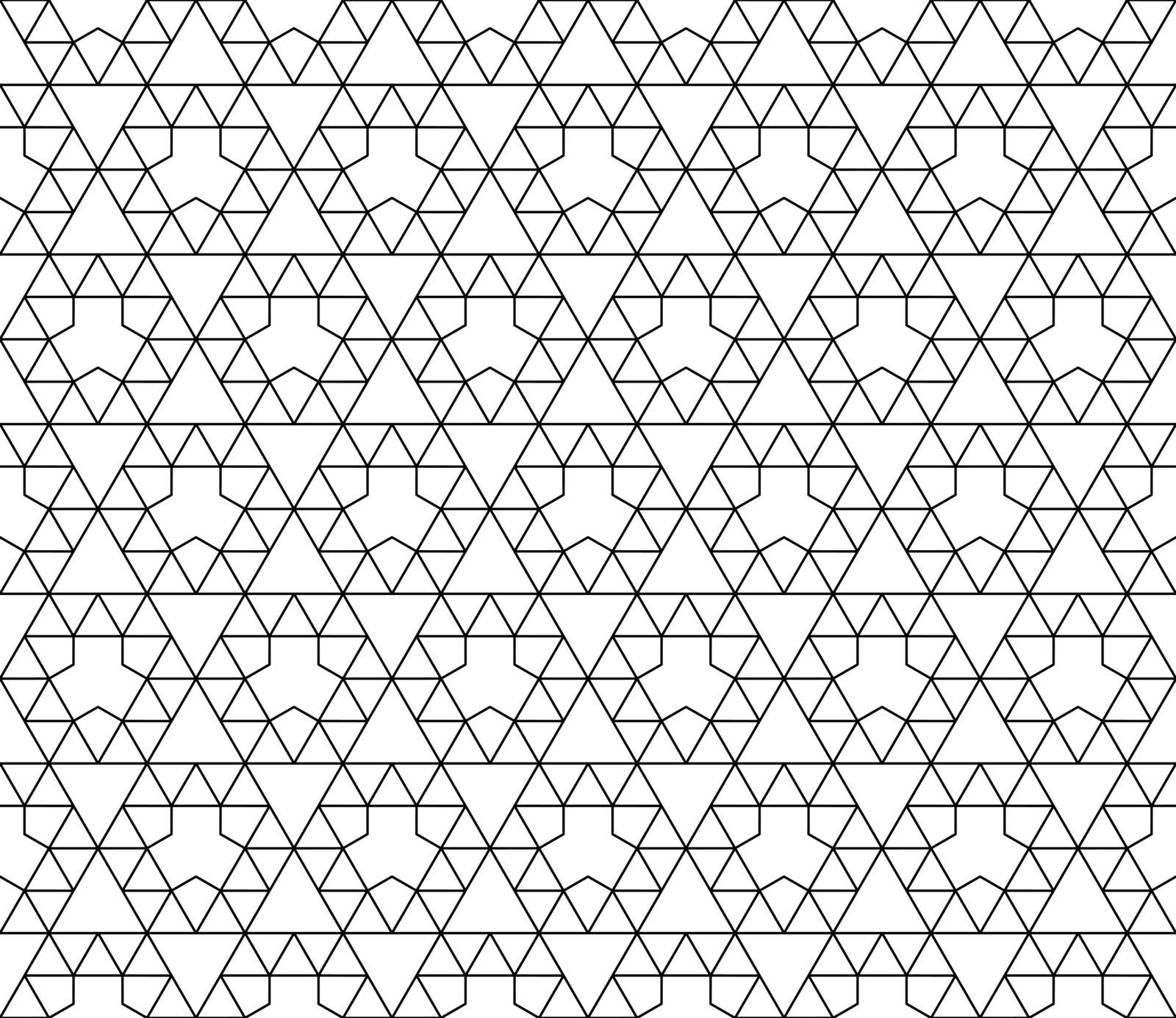 Vector seamless geometric pattern with editable weight of stroke by Softulka