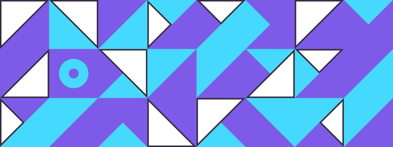 Simple banner of decorative patterns square modules colored geometric composition in Scandinavian style