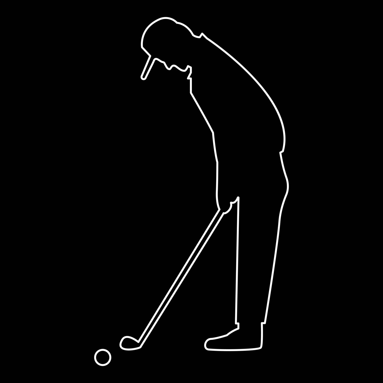 Golfer the white path icon . by serhii435