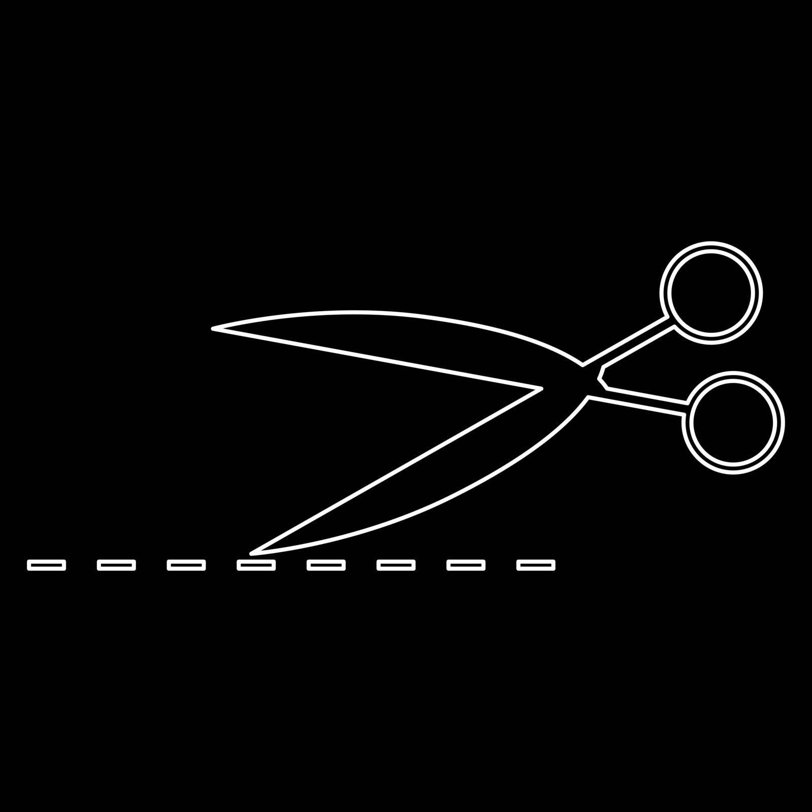 Scissor with cut line the white path icon . by serhii435