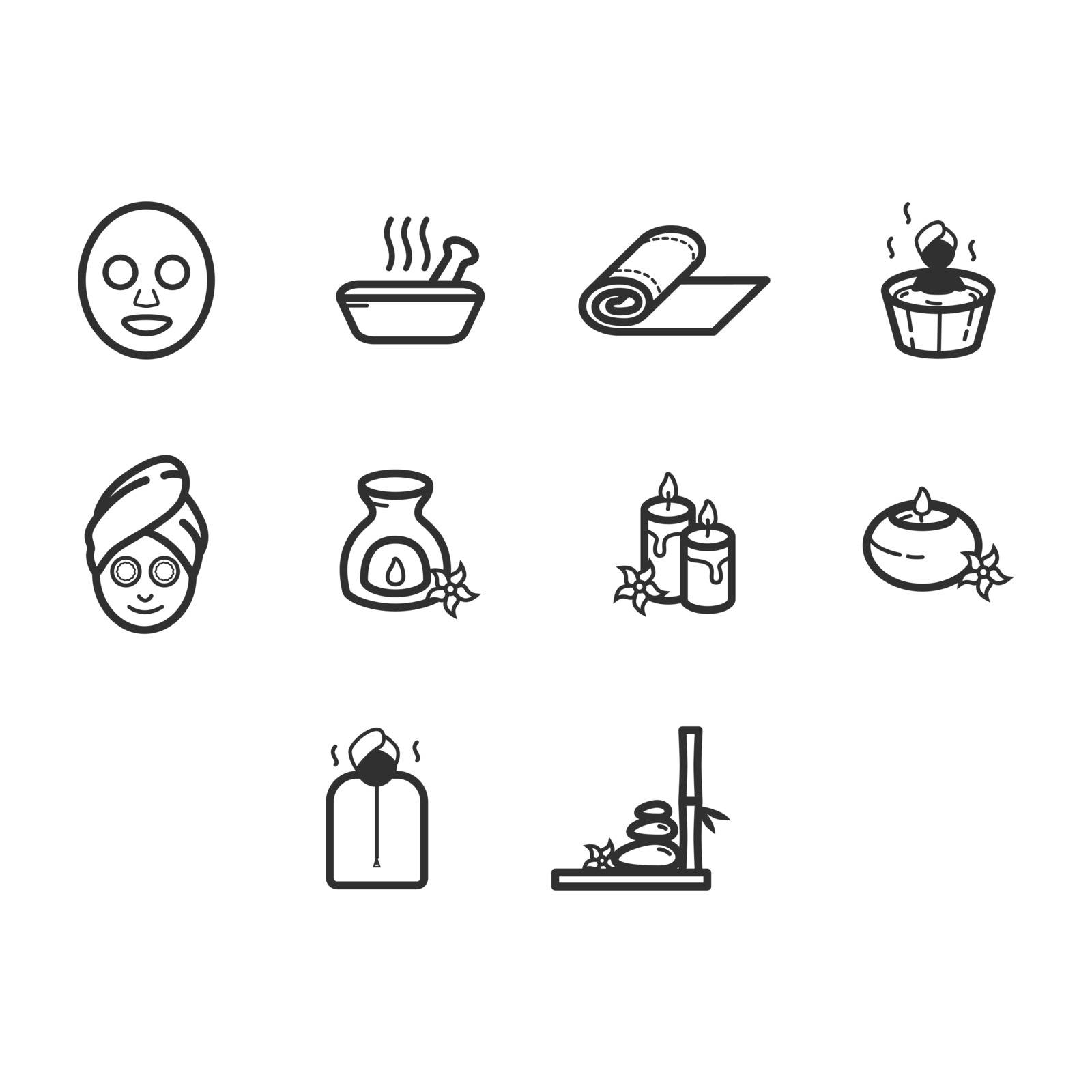 Collection of spa icon vector