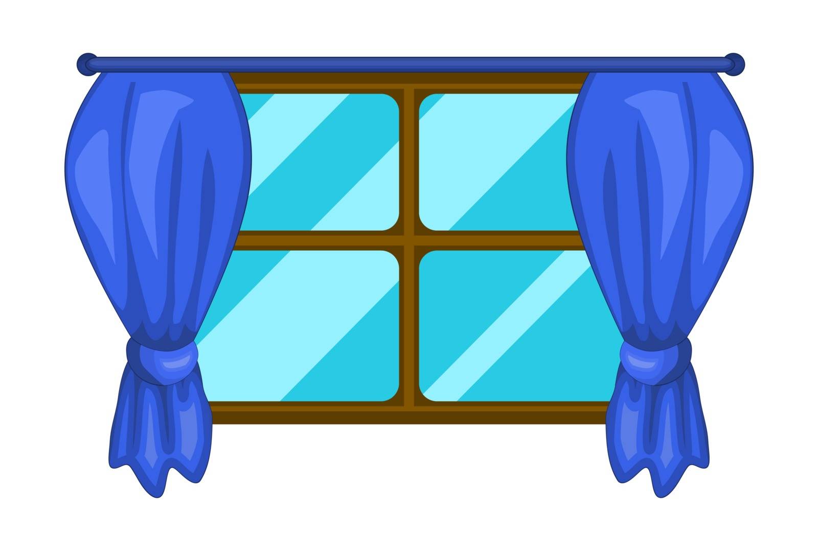 cartoon window with curtains vector symbol icon design. by wektorygrafika
