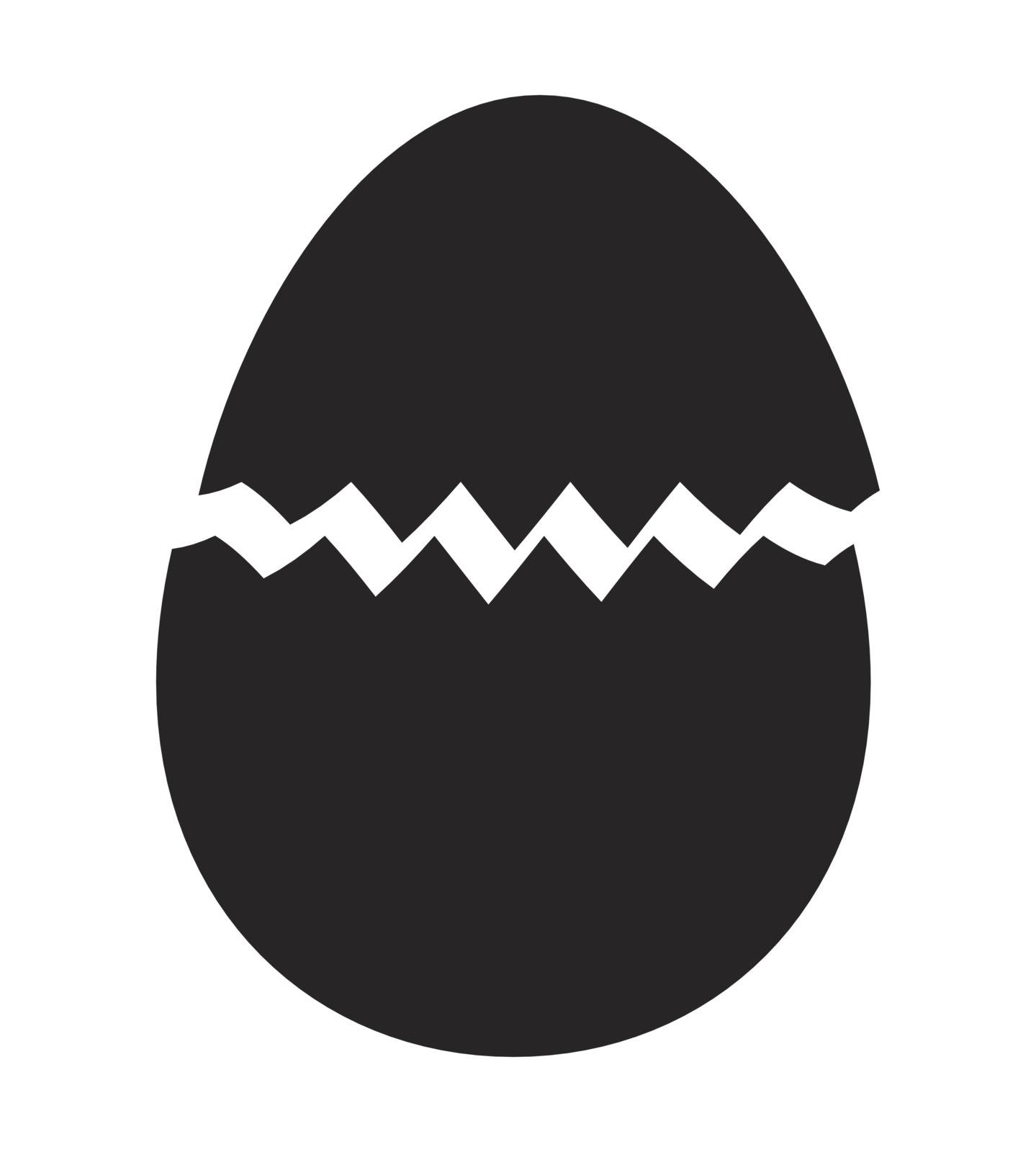 broken egg silhouette vector symbol icon design.  by wektorygrafika