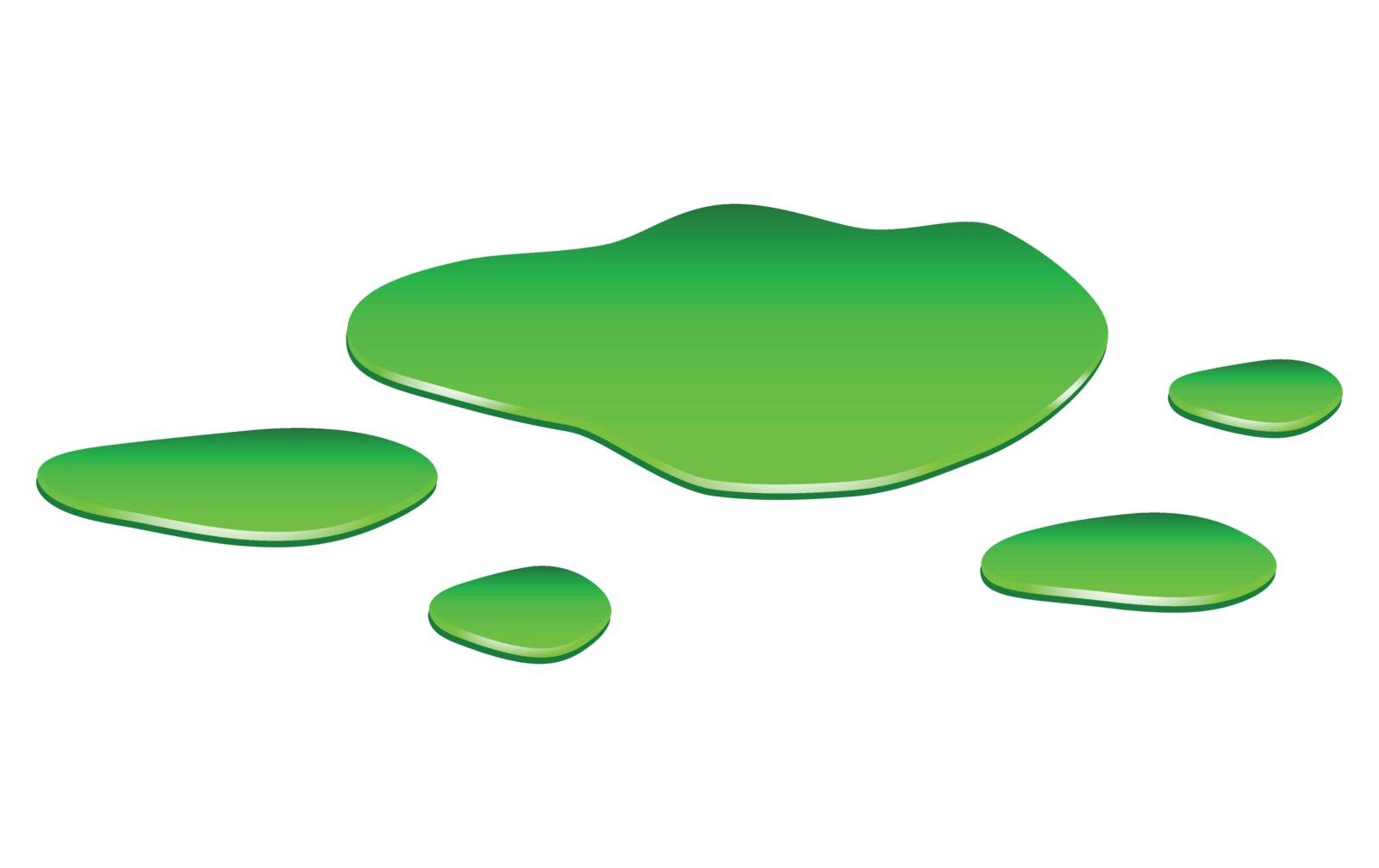 Puddle of toxic substance spill. Green chemical stain, plash, drop. Vector illustration isolated on the white background by wektorygrafika