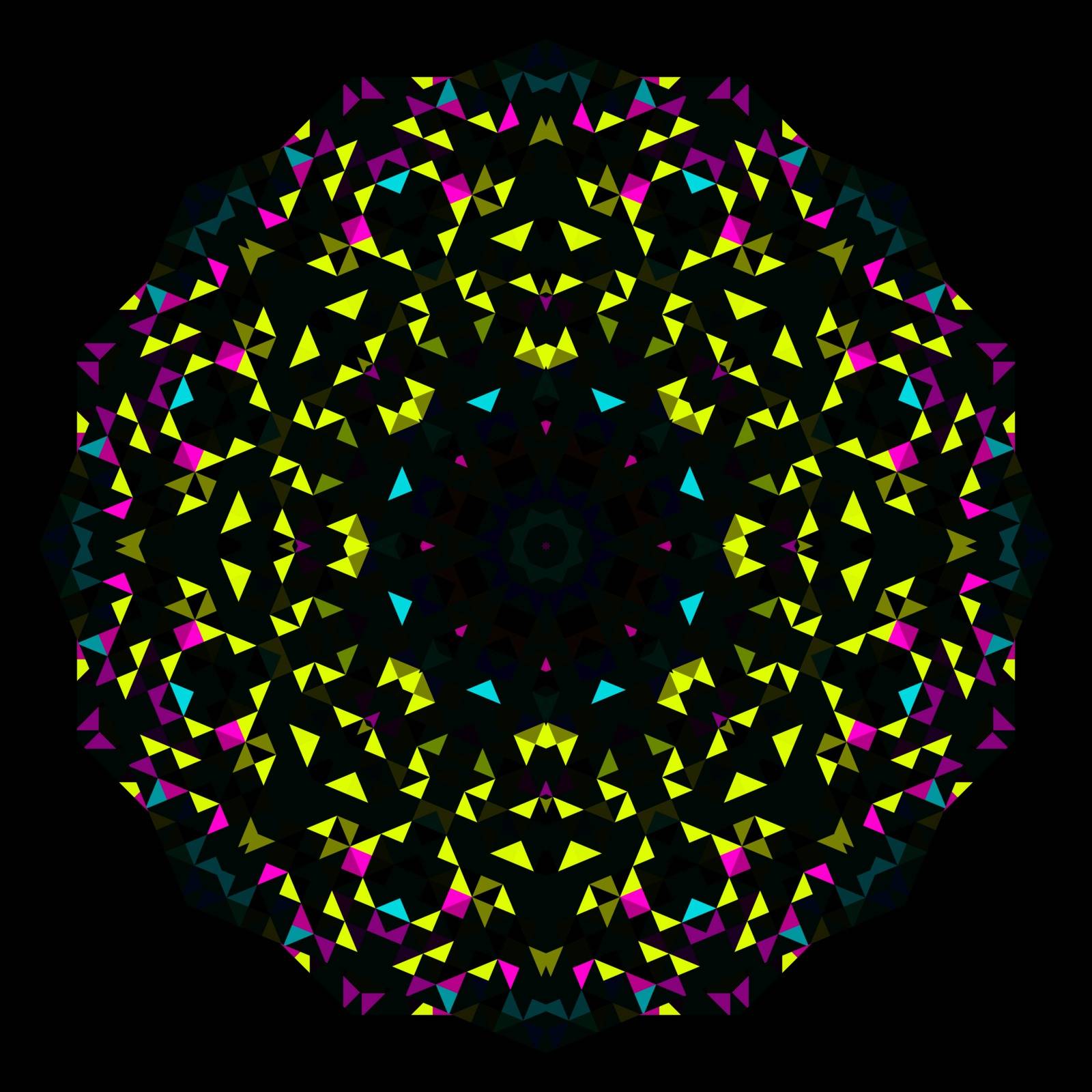 Circle Symmetric Design. Round Flower Ornament by ESSL