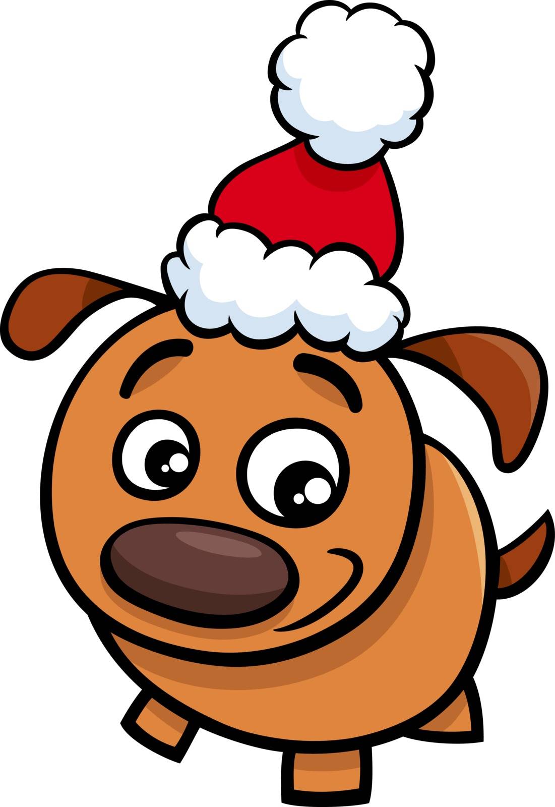 puppy on Christmas time cartoon by izakowski