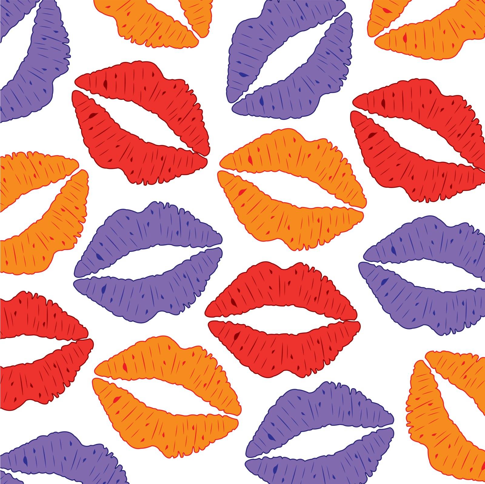 Feminine lips of the miscellaneous of the colour.Vector illustration