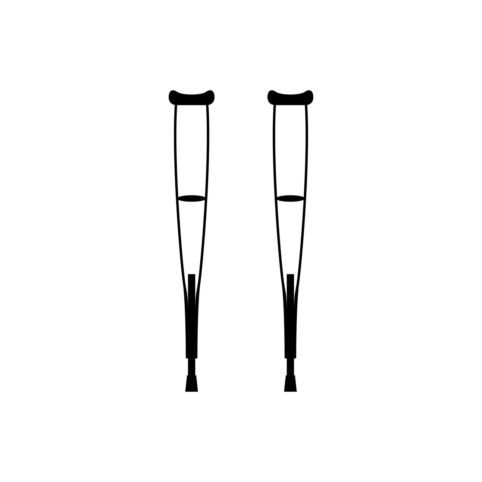 Pair of crutches black icon . by serhii435