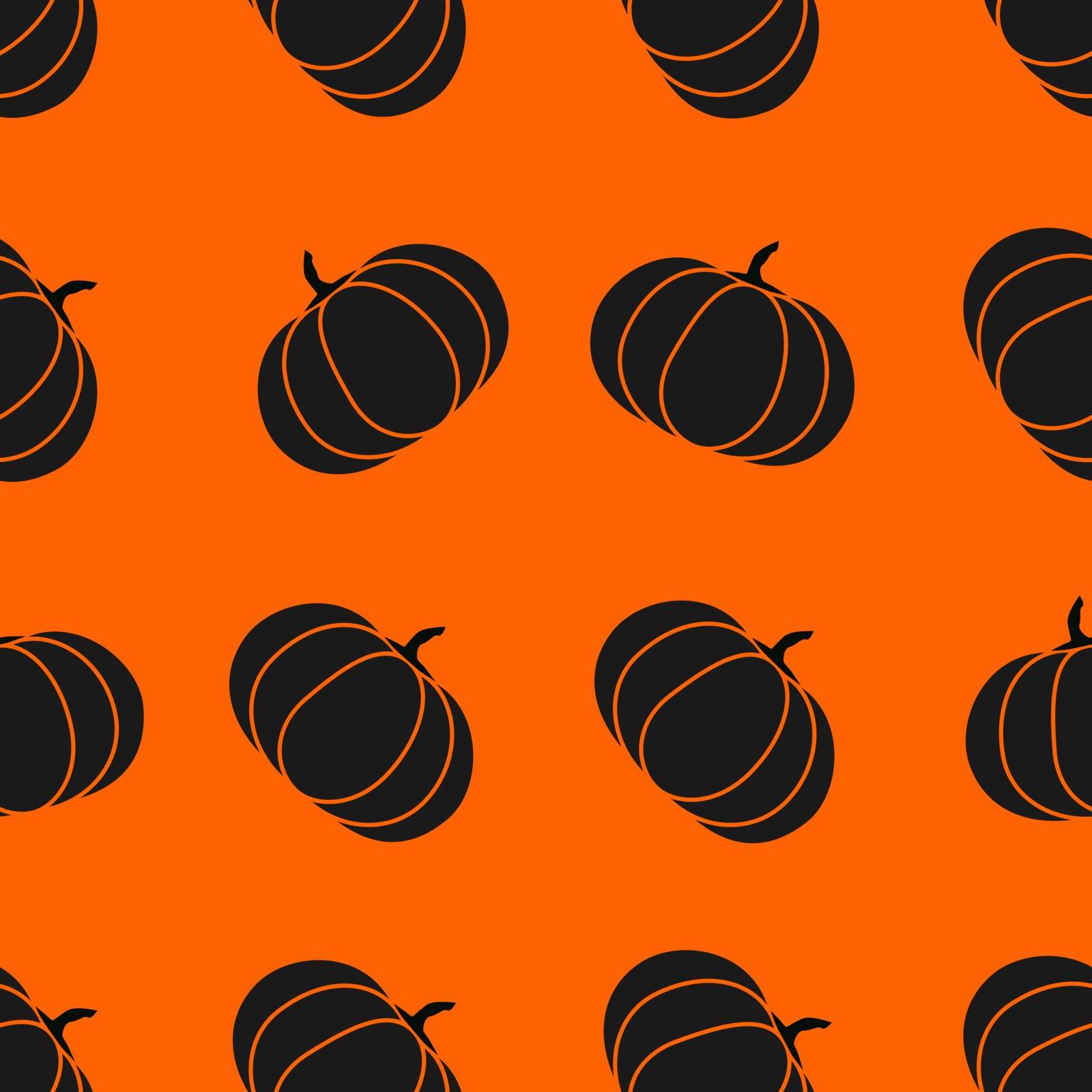 Seamless halloween pattern with pumkin. Endless background texture for 31 october. Abstract autumn natural tiling pattern and black and orange.