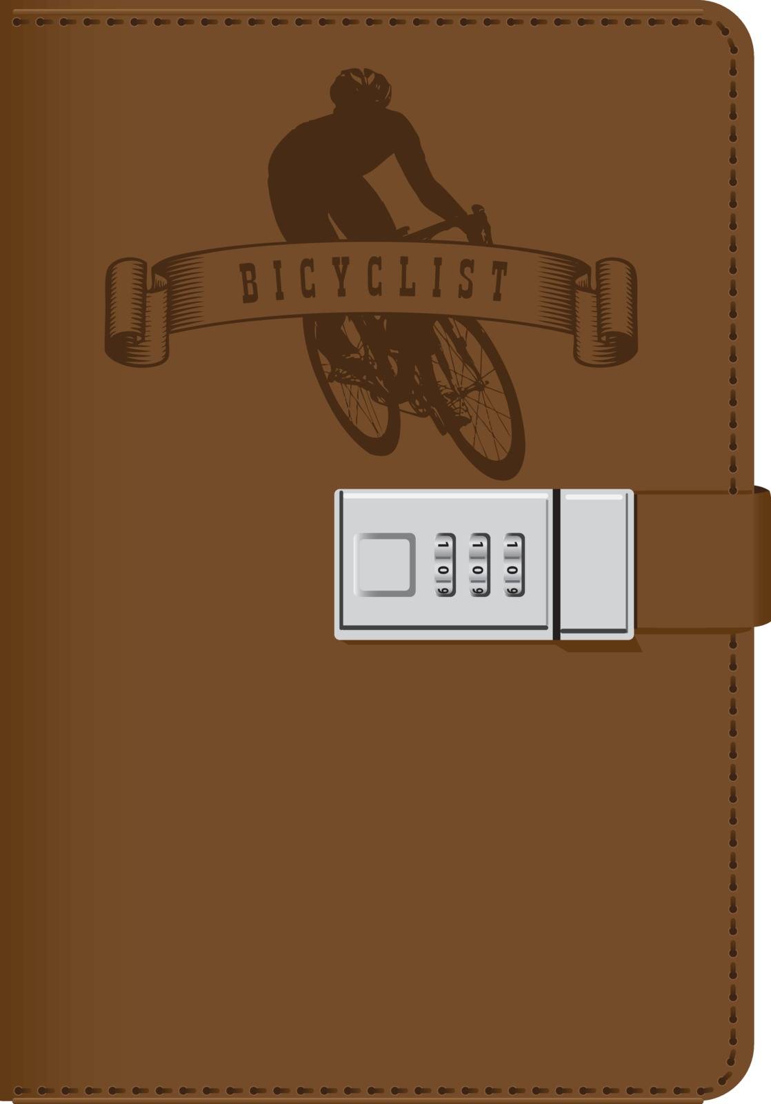Leather notebook for taking a great interest in cycling