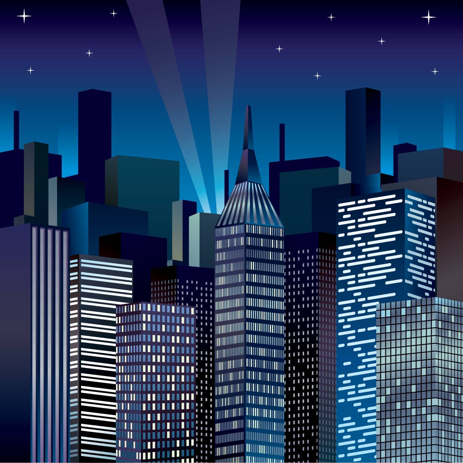 Night Cityscape Vector illustration clip-art image by anton_novik