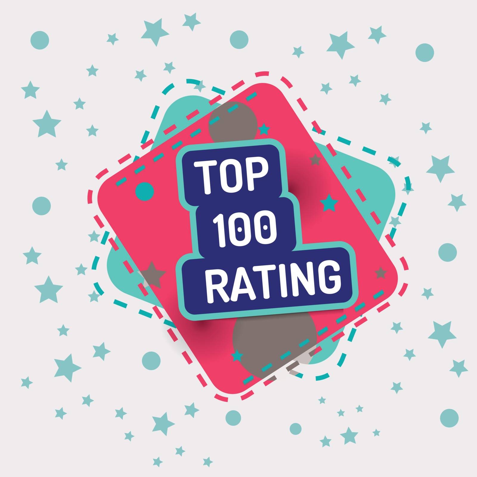 Top 100 rating. Vector color banner quality