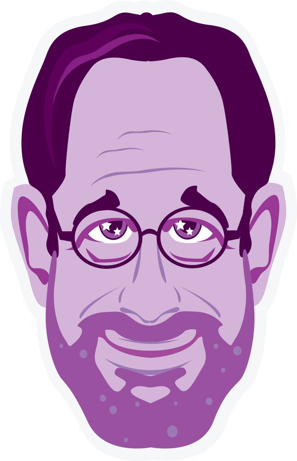 Professor bearded face vector illustration clip-art image by anton_novik
