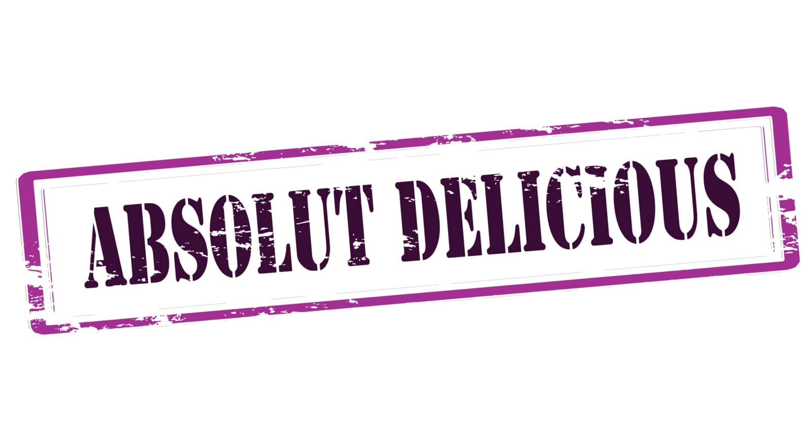 Rubber stamp with text absolut delicious inside, vector illustration