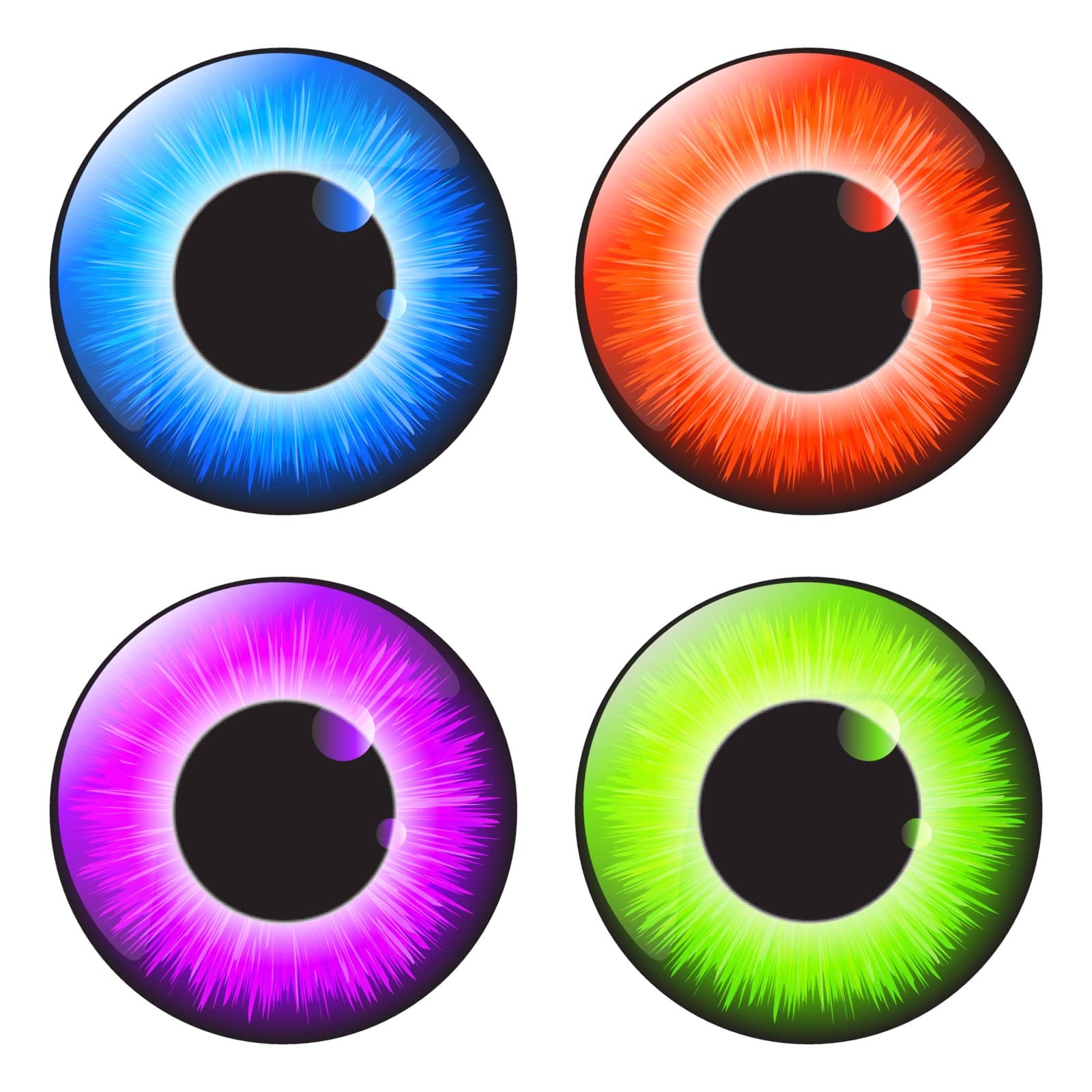  iris eye realistic  vector set design isolated on white backgro by wektorygrafika