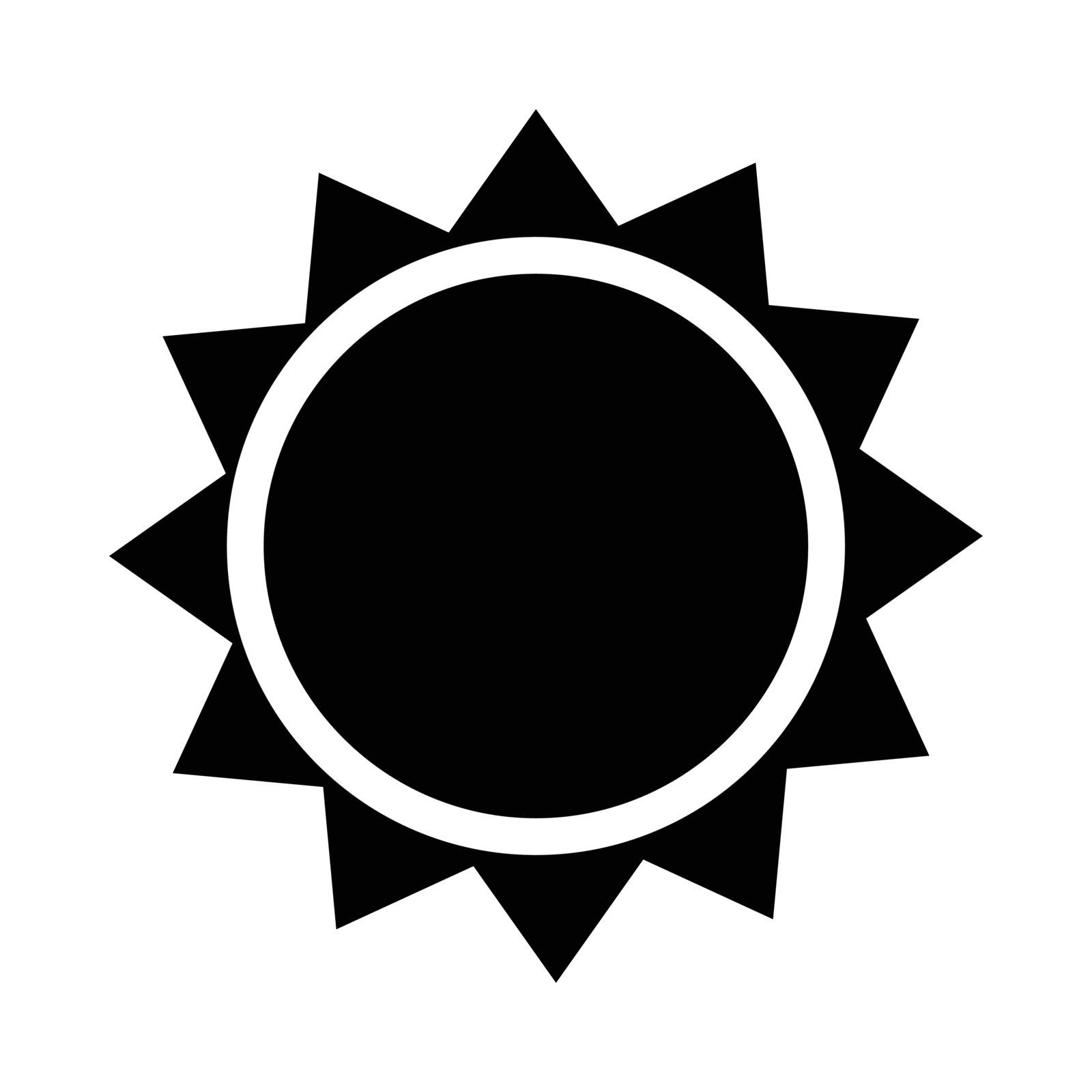 Sun icon, iconic symbol on white background. Vector Iconic Design.